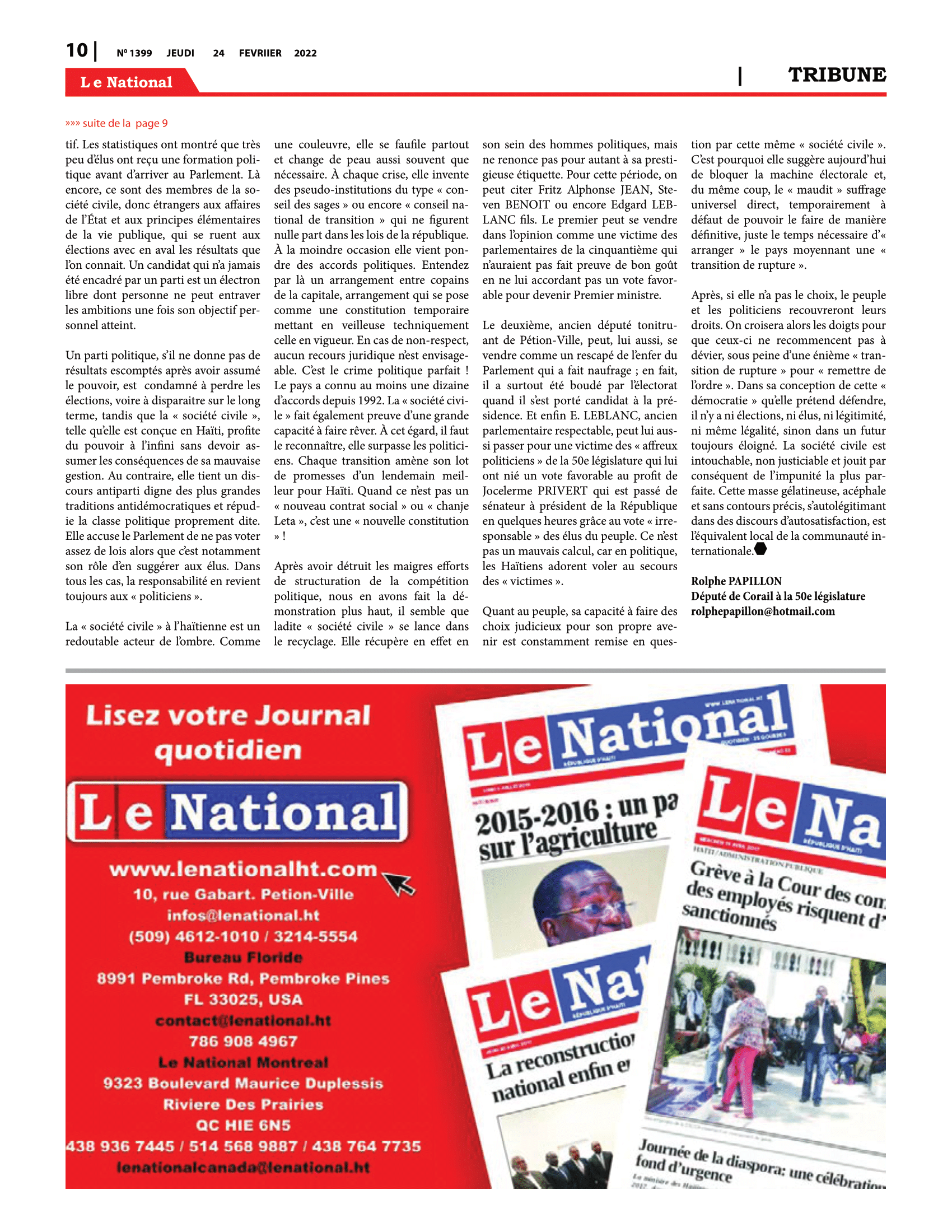 Page 10 de l'édition 1399