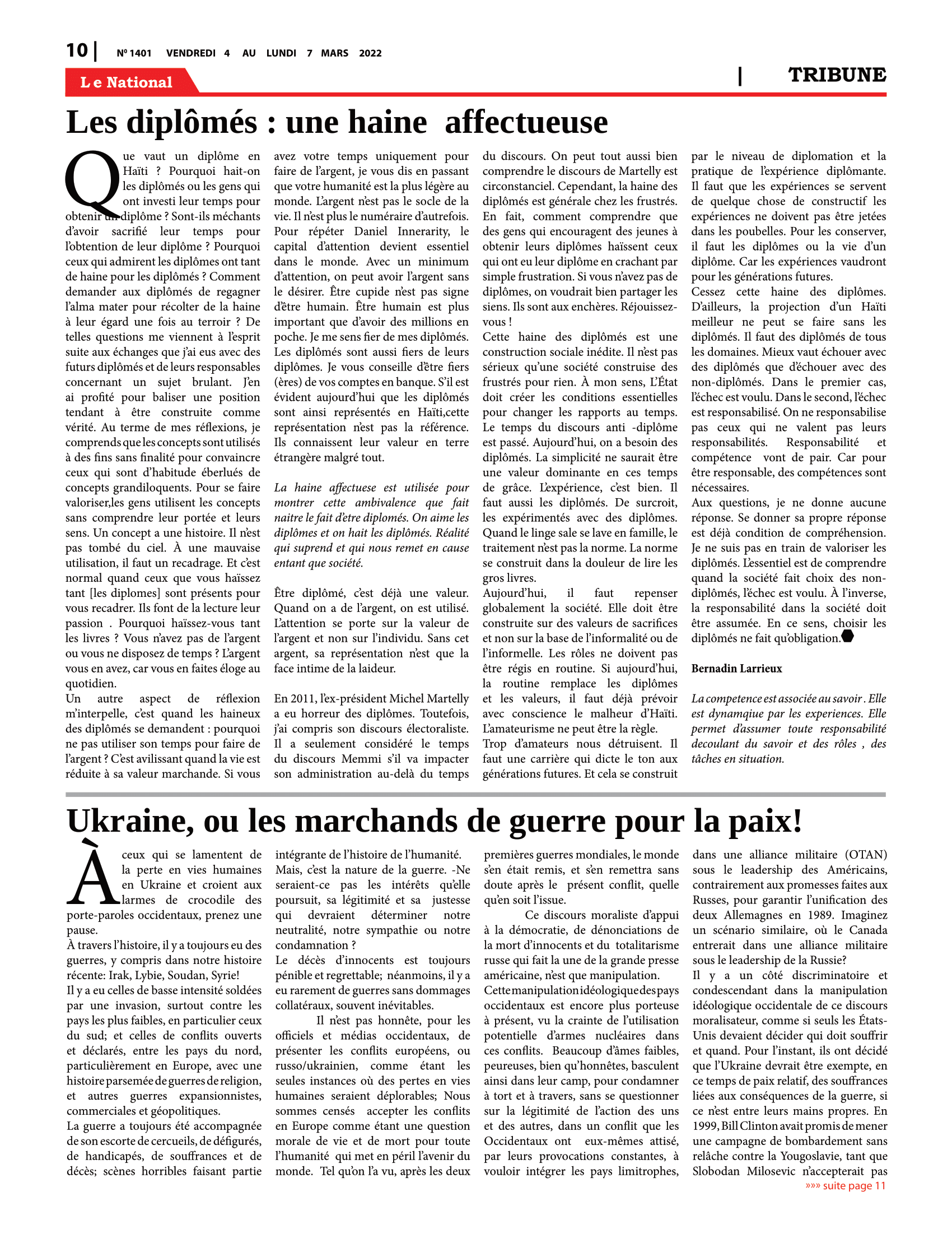 Page 10 de l'édition 1401