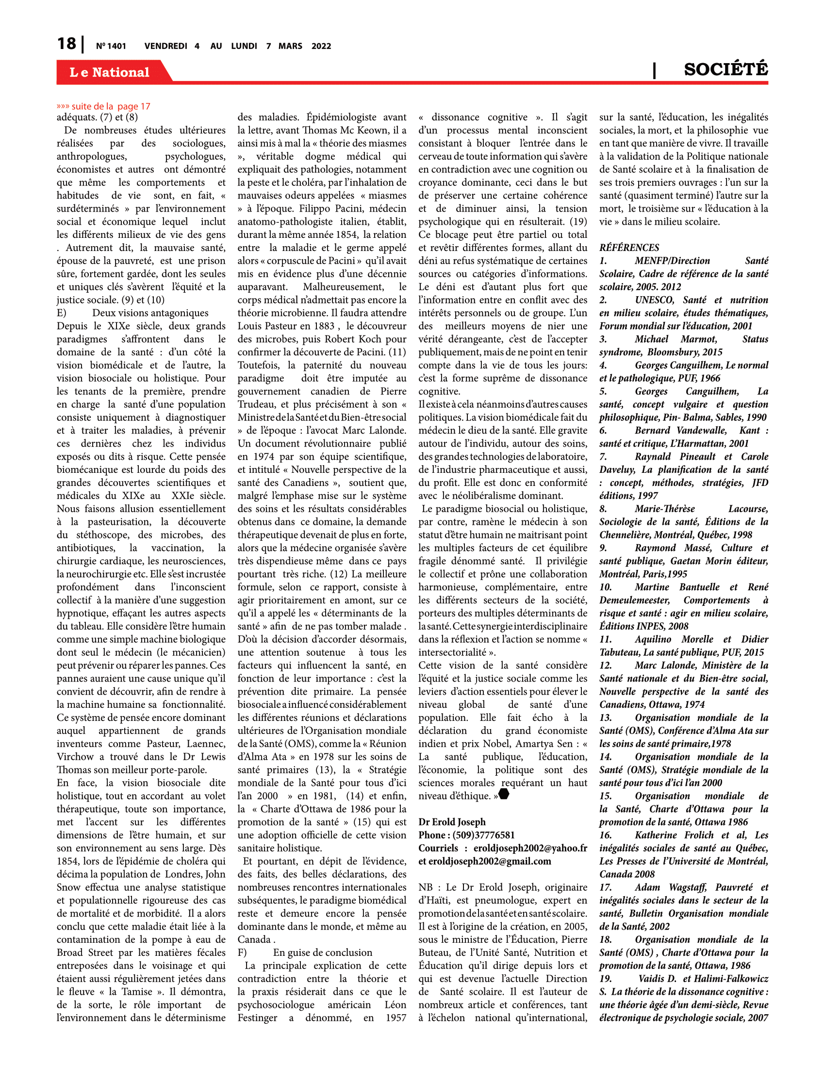 Page 18 de l'édition 1401