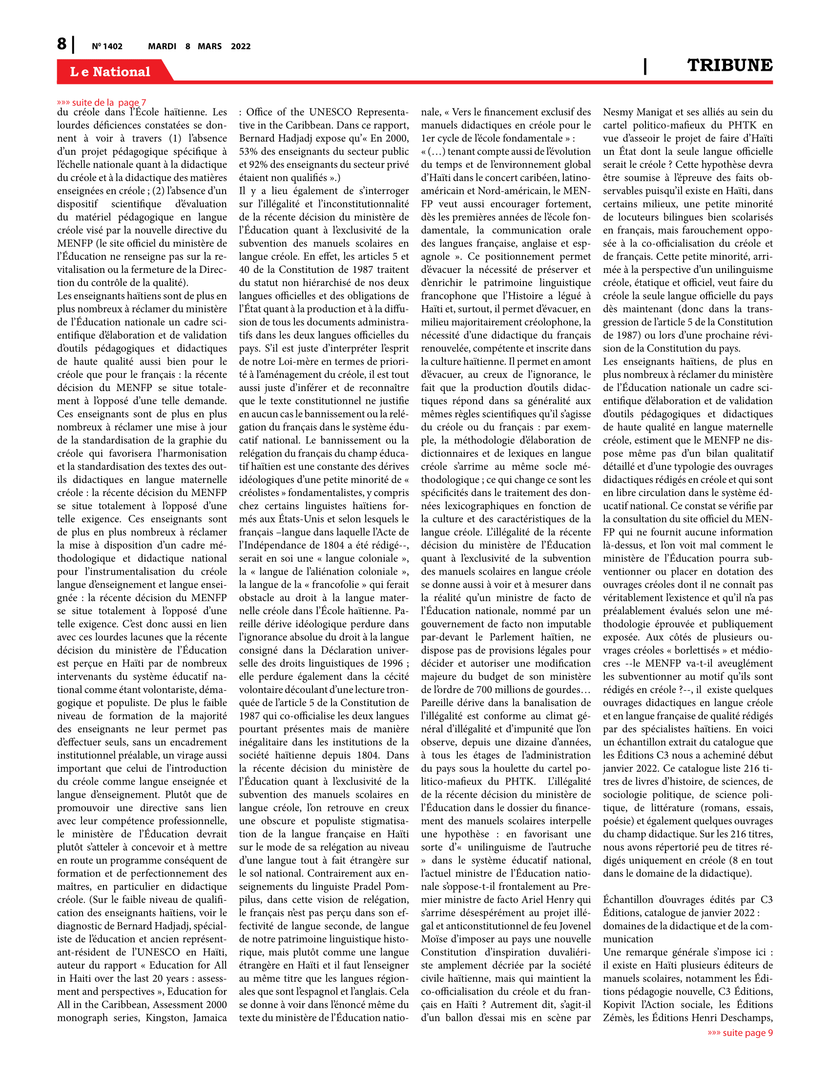 Page 8 de l'édition 1402