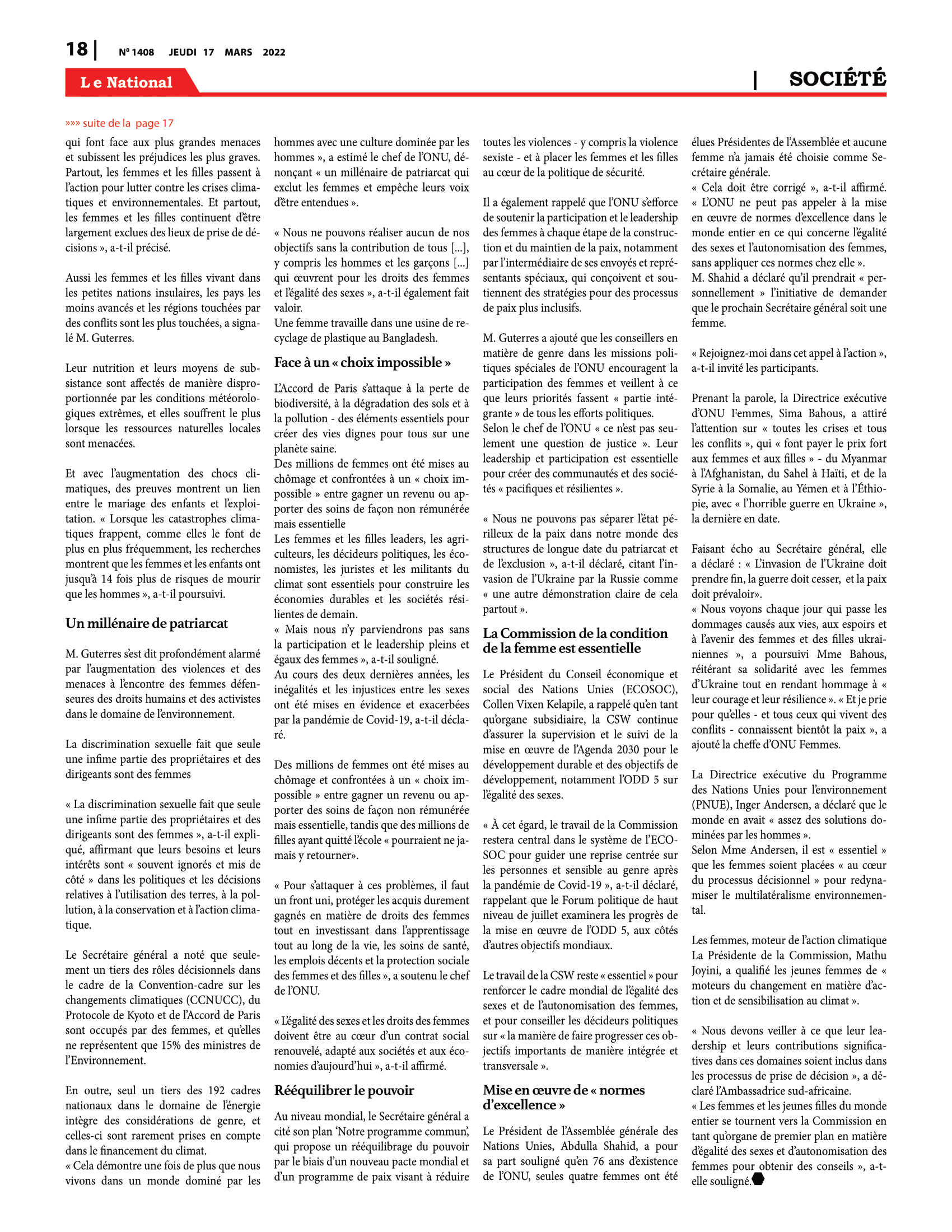 Page 18 de l'édition 1408