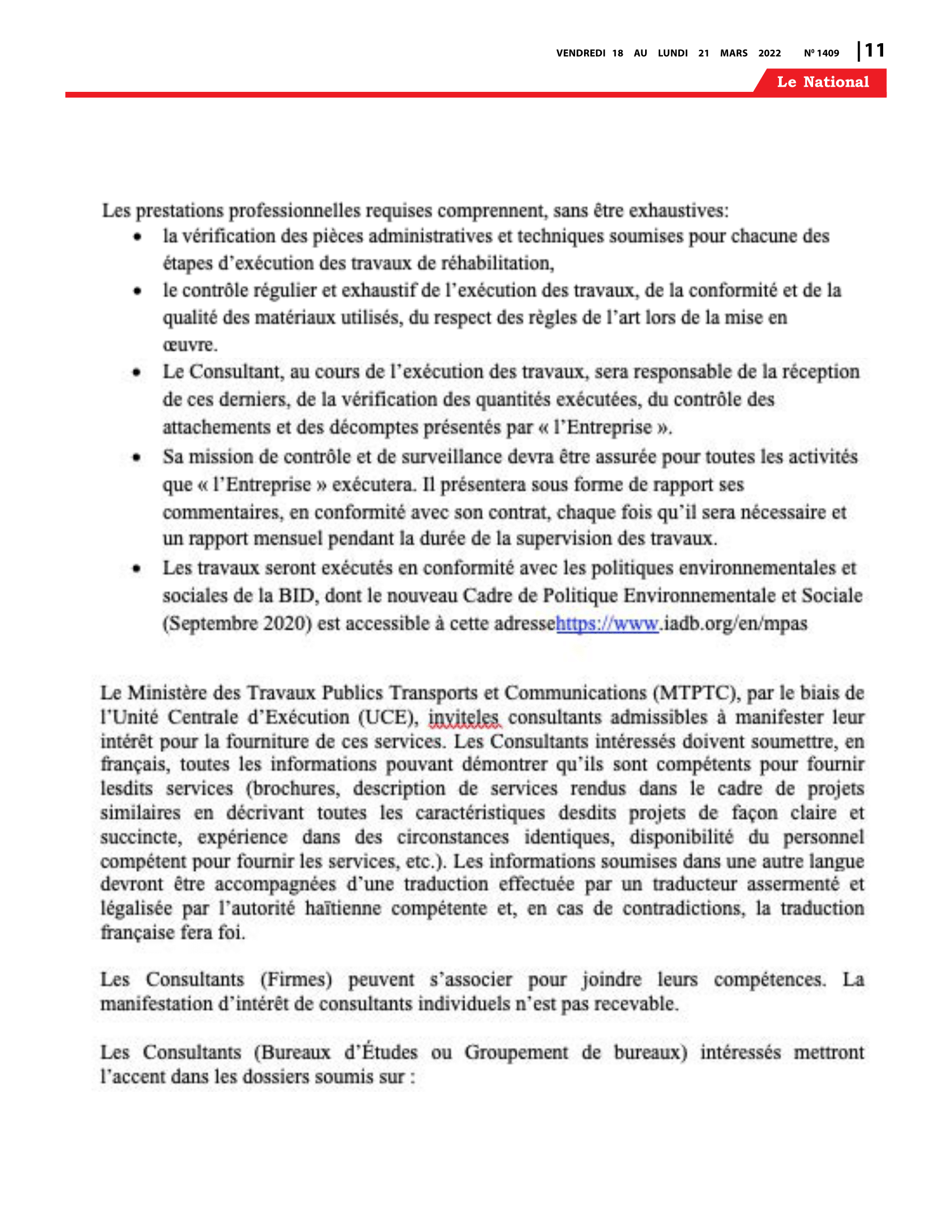 Page 11 de l'édition 1409