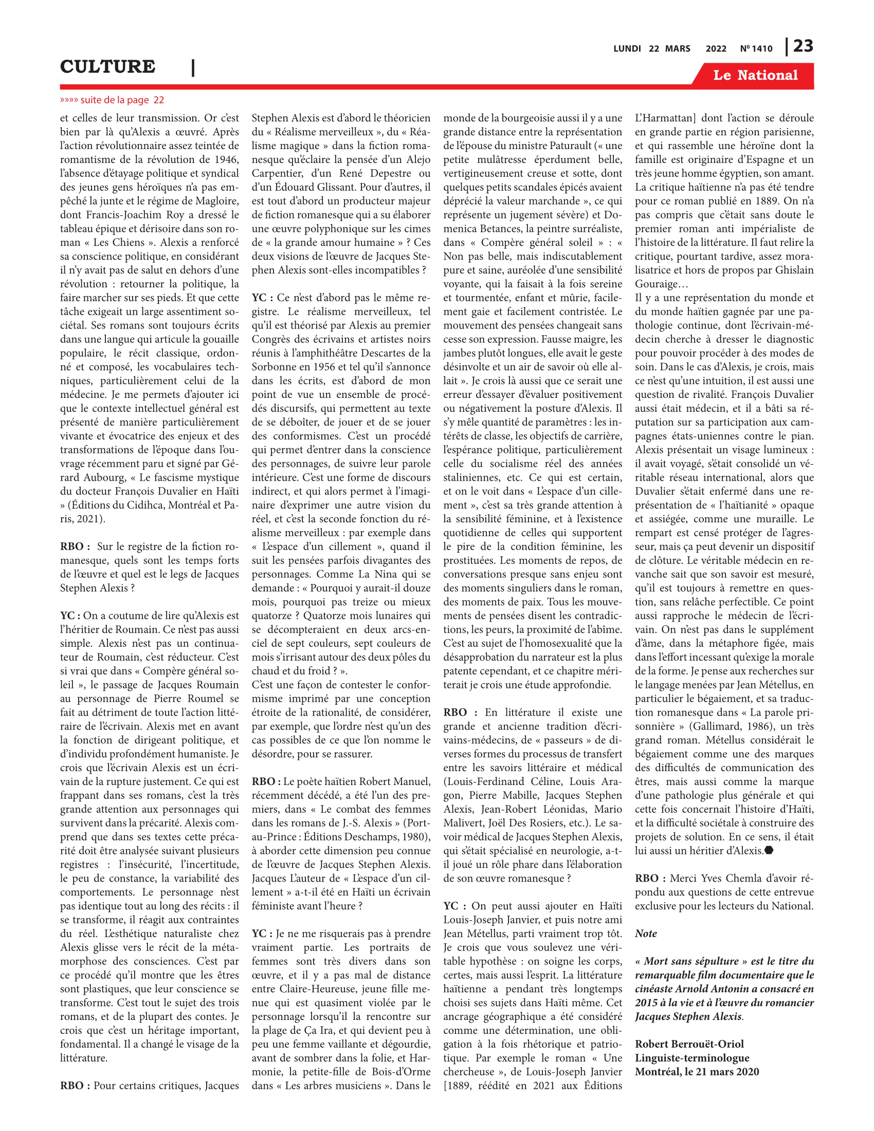 Page 23 de l'édition 1410