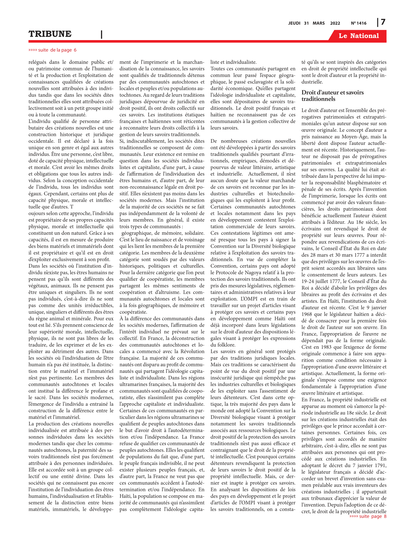 Page 7 de l'édition 1416