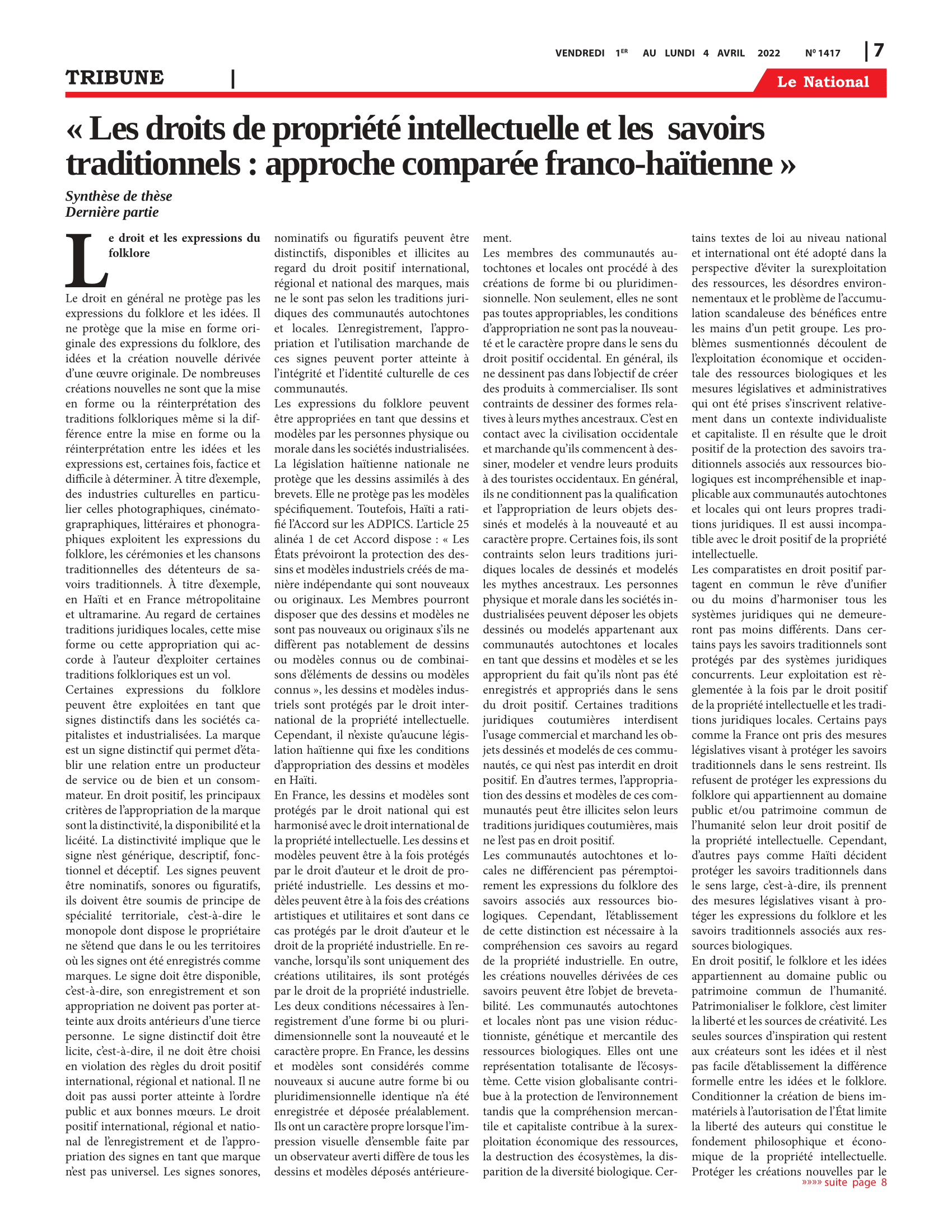 Page 7 de l'édition 1417