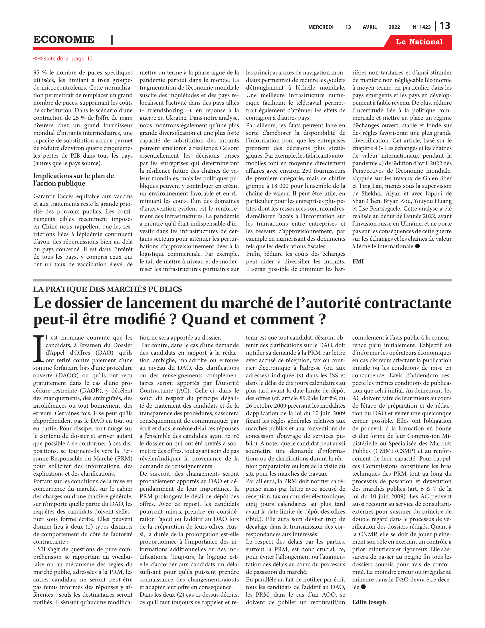 Page 13 de l'édition 1423