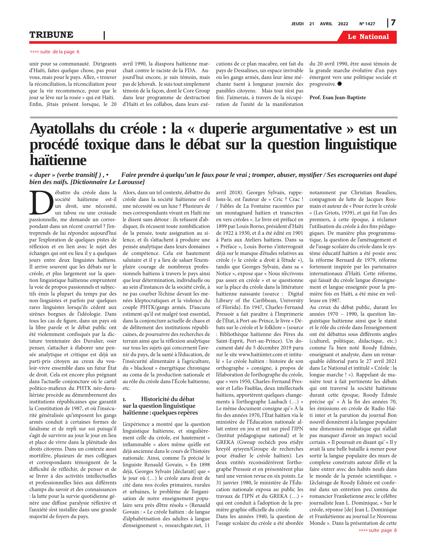 Page 7 de l'édition 1427