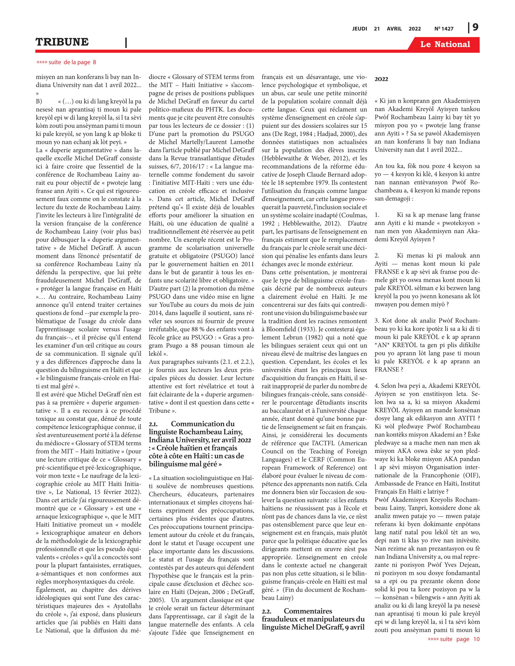 Page 9 de l'édition 1427