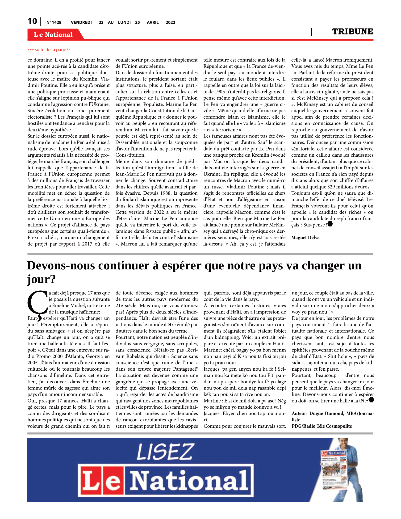 Page 10 de l'édition 1428