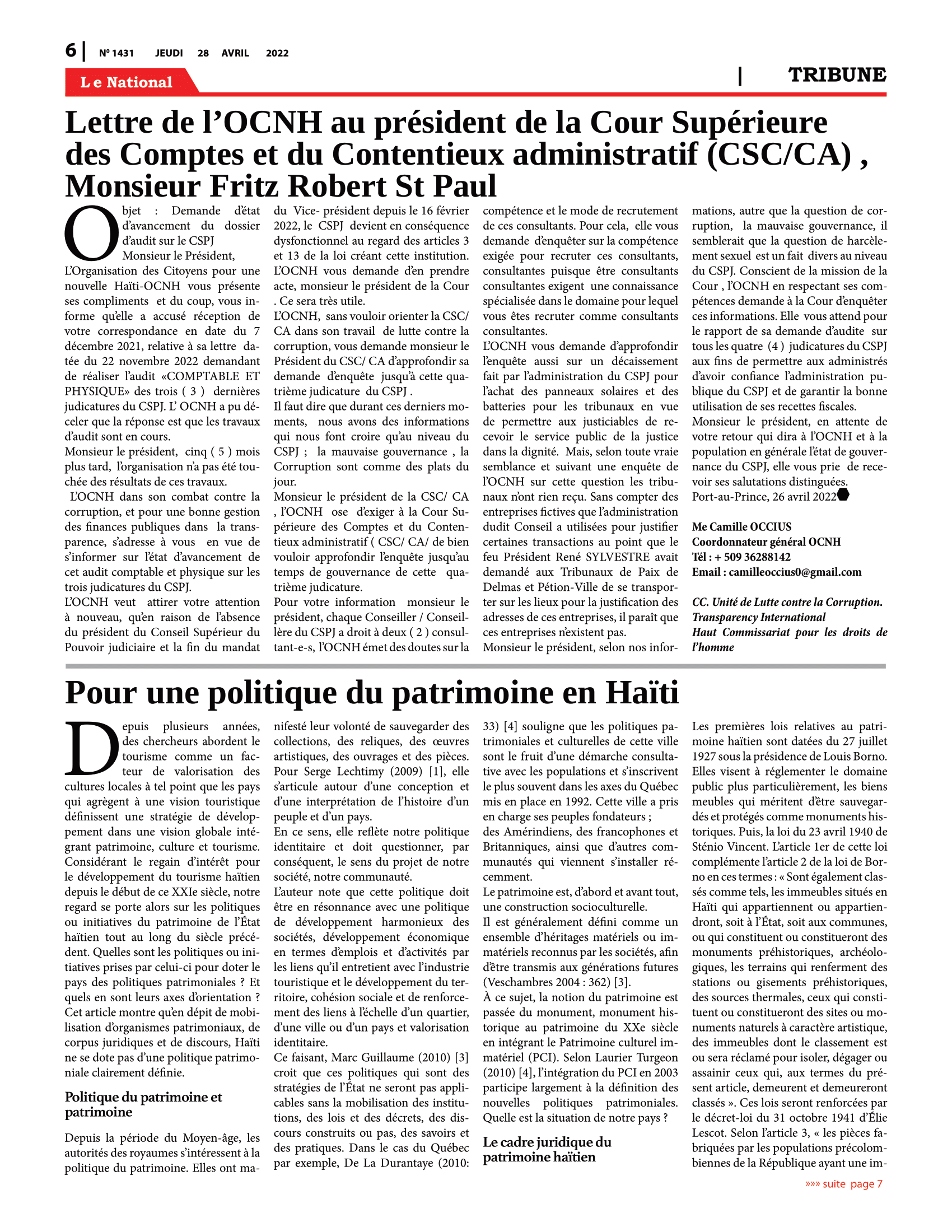 Page 6 de l'édition 1431