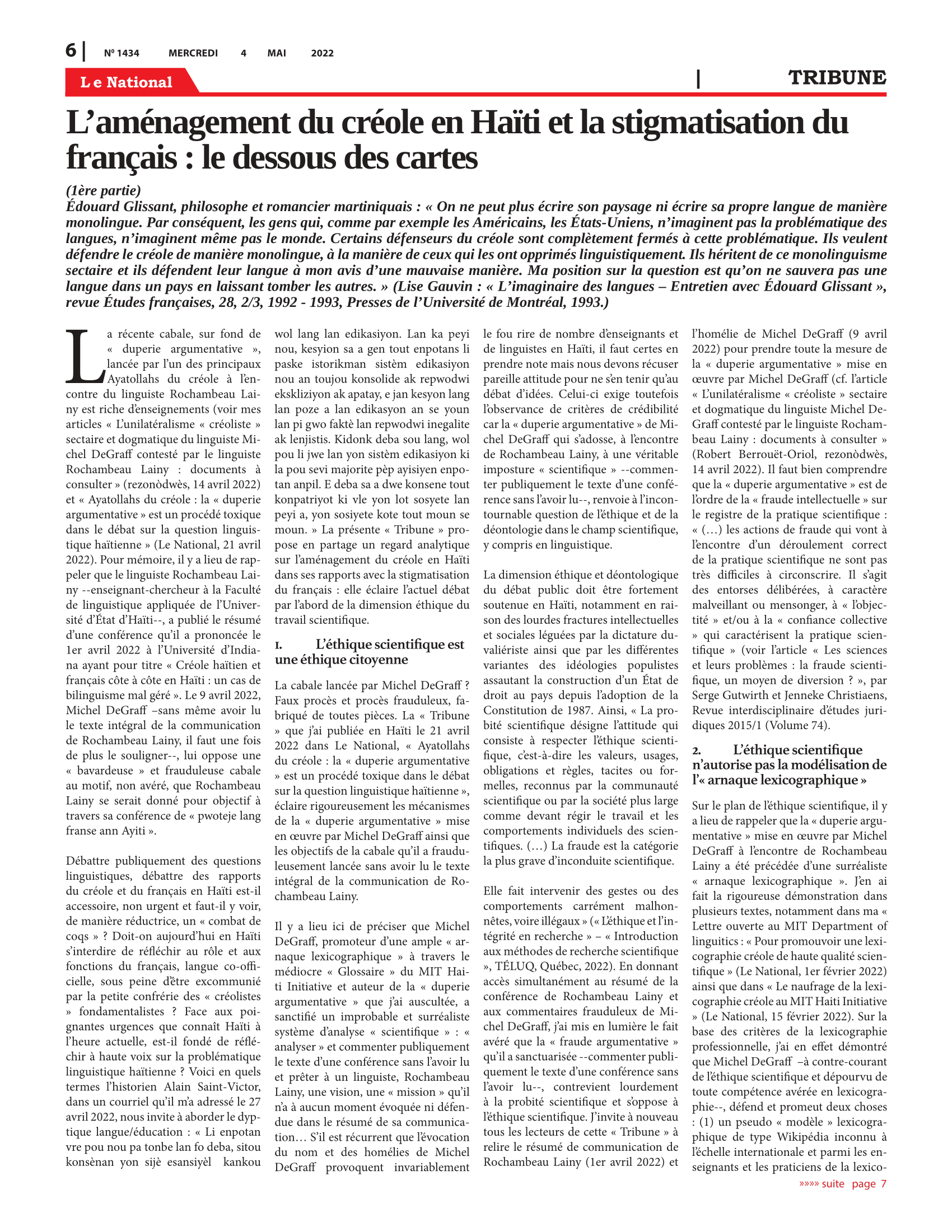 Page 6 de l'édition 1434