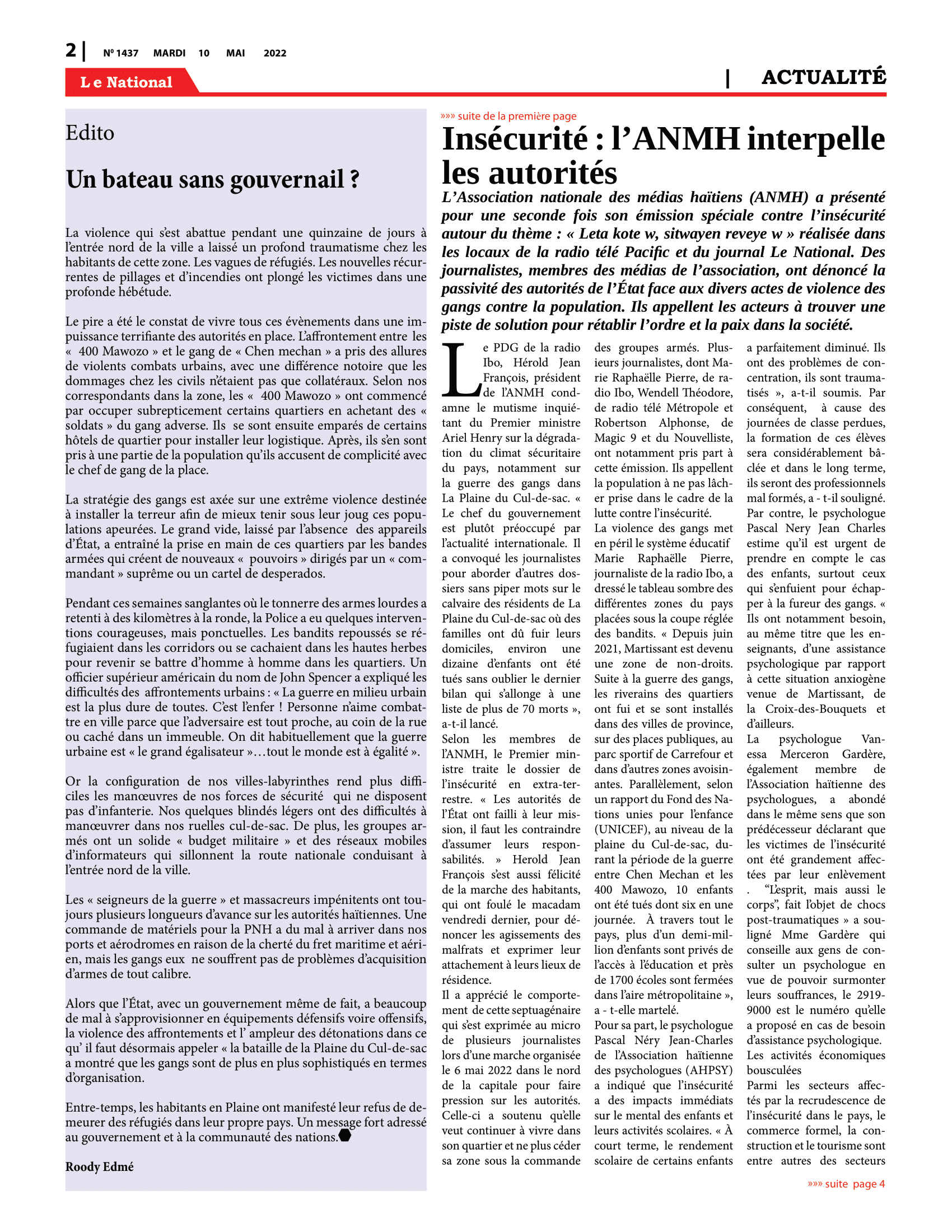 Page 2 de l'édition 1437