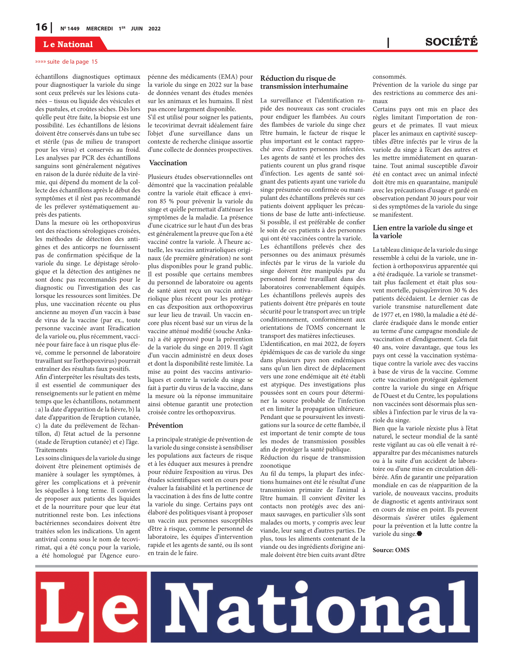 Page 16 de l'édition 1449