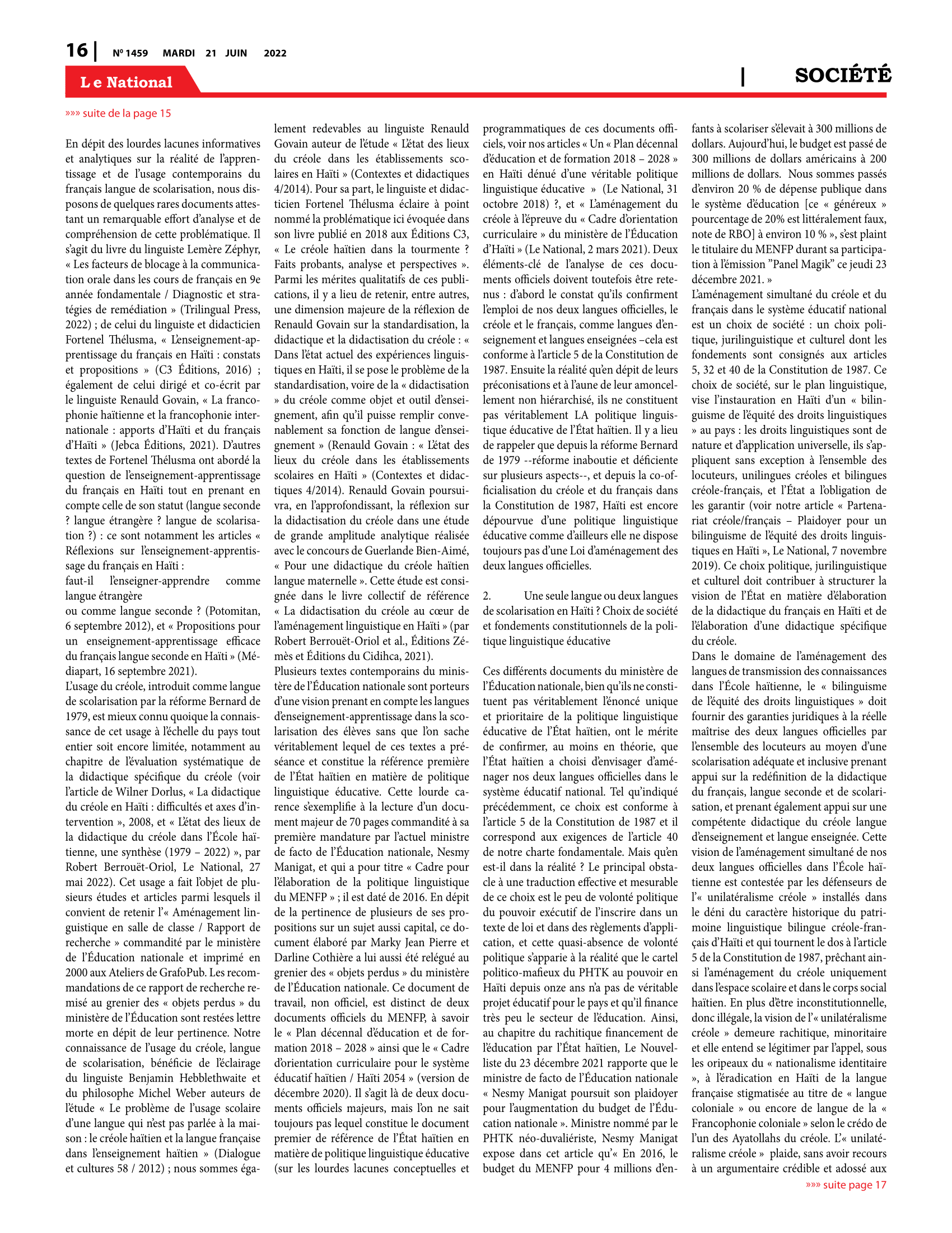 Page 16 de l'édition 1459