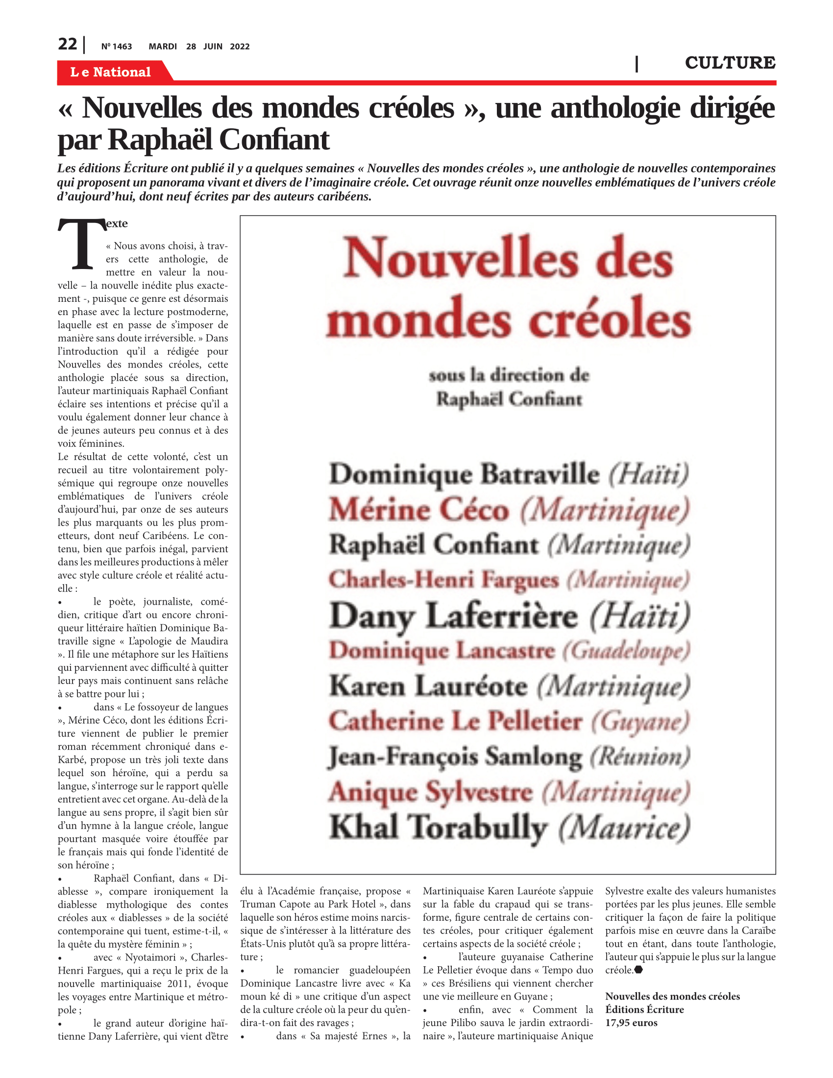 Page 22 de l'édition 1463