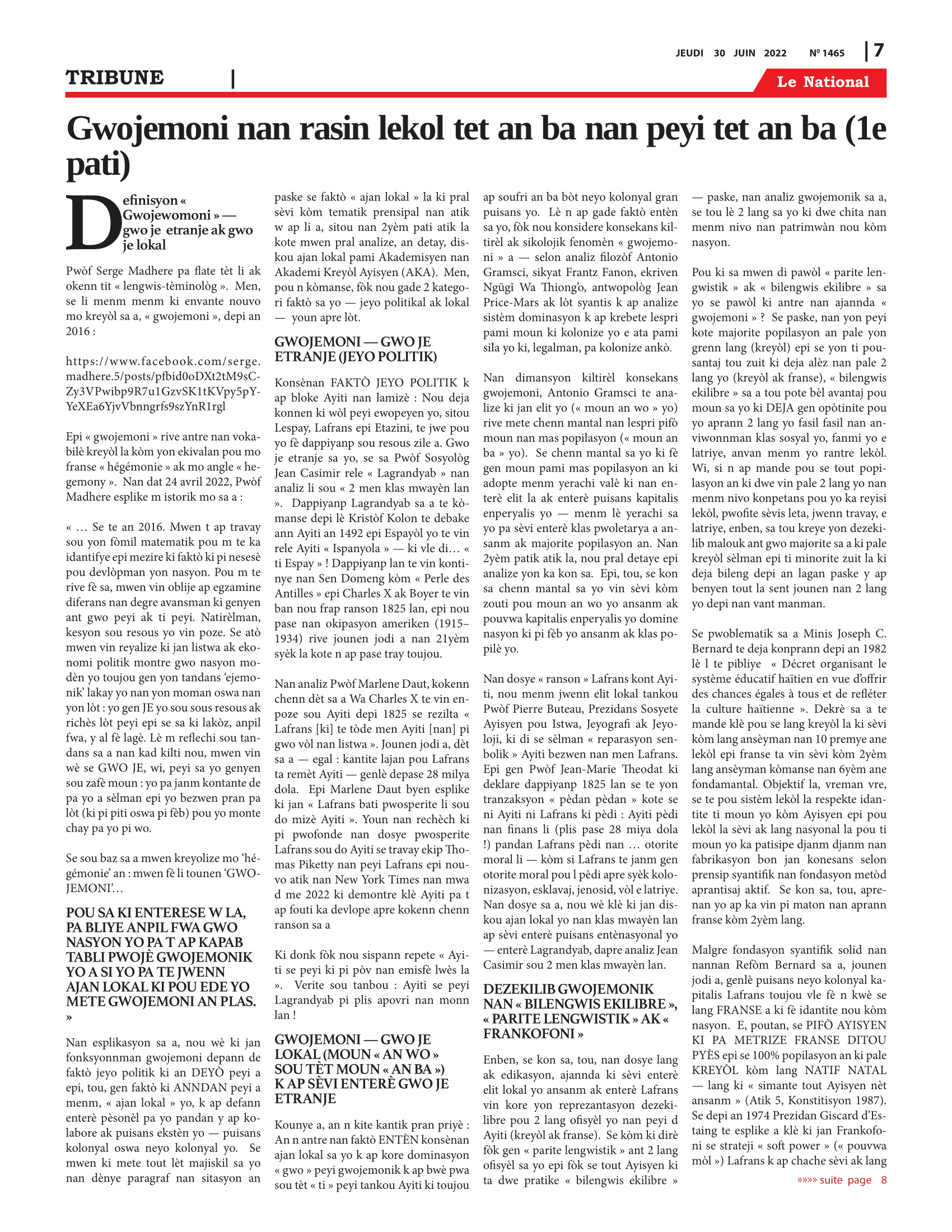 Page 7 de l'édition 1465