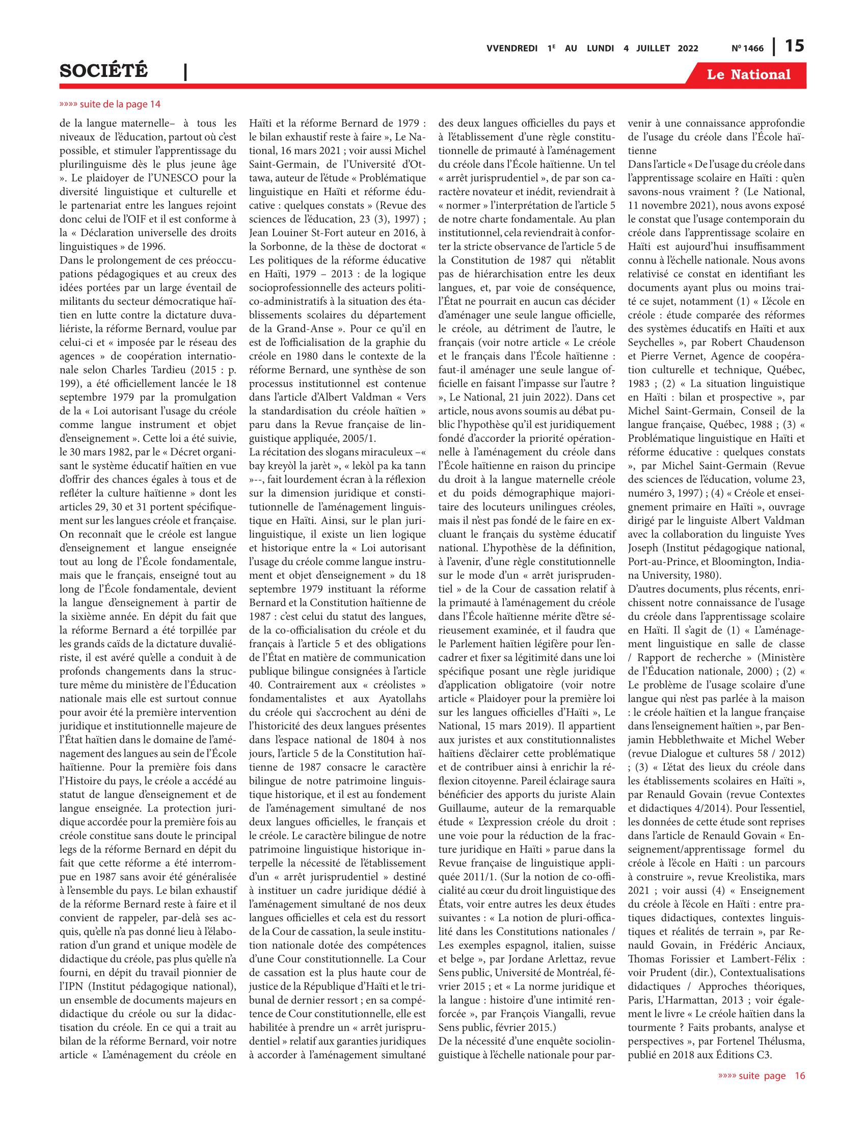 Page 15 de l'édition 1466