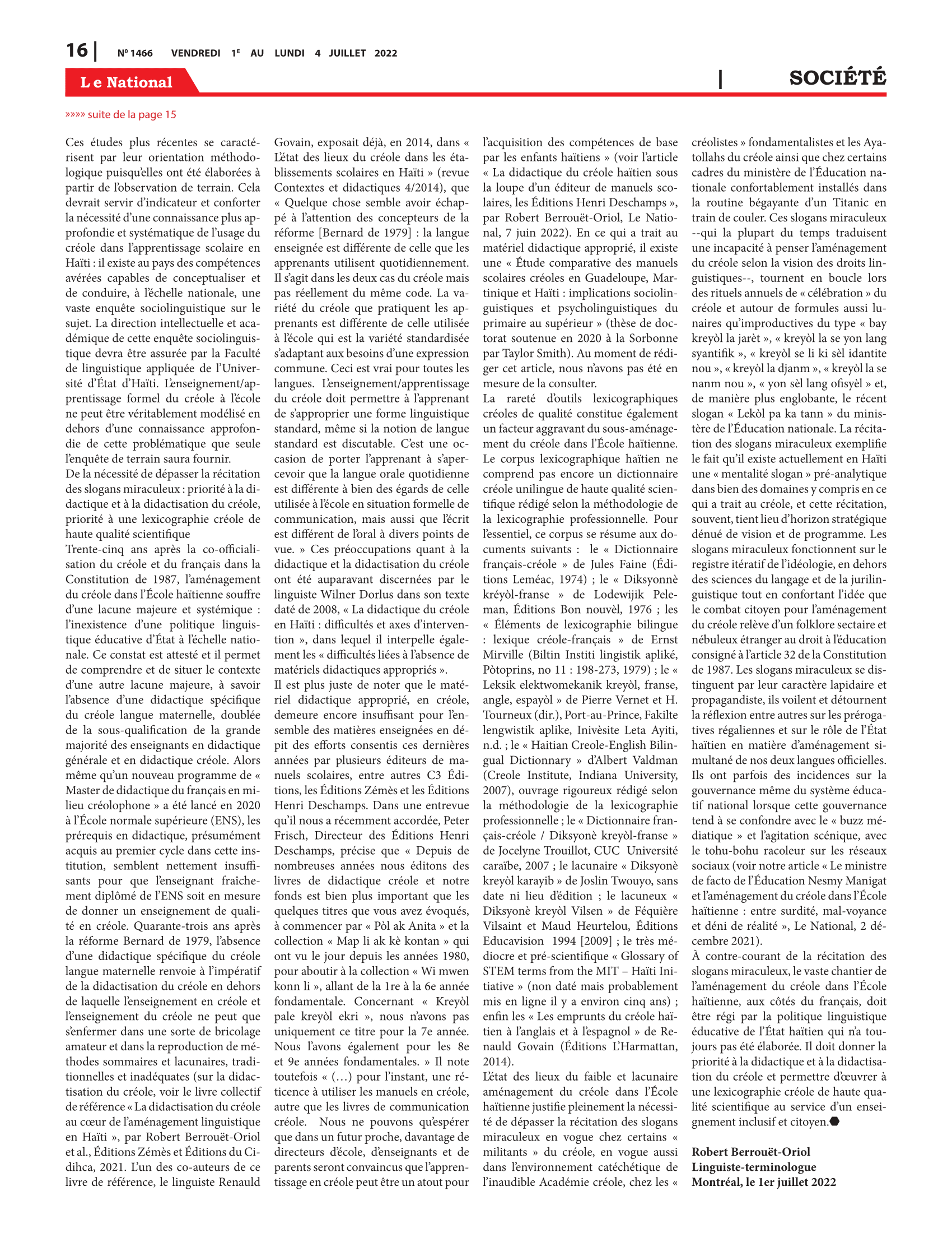 Page 16 de l'édition 1466