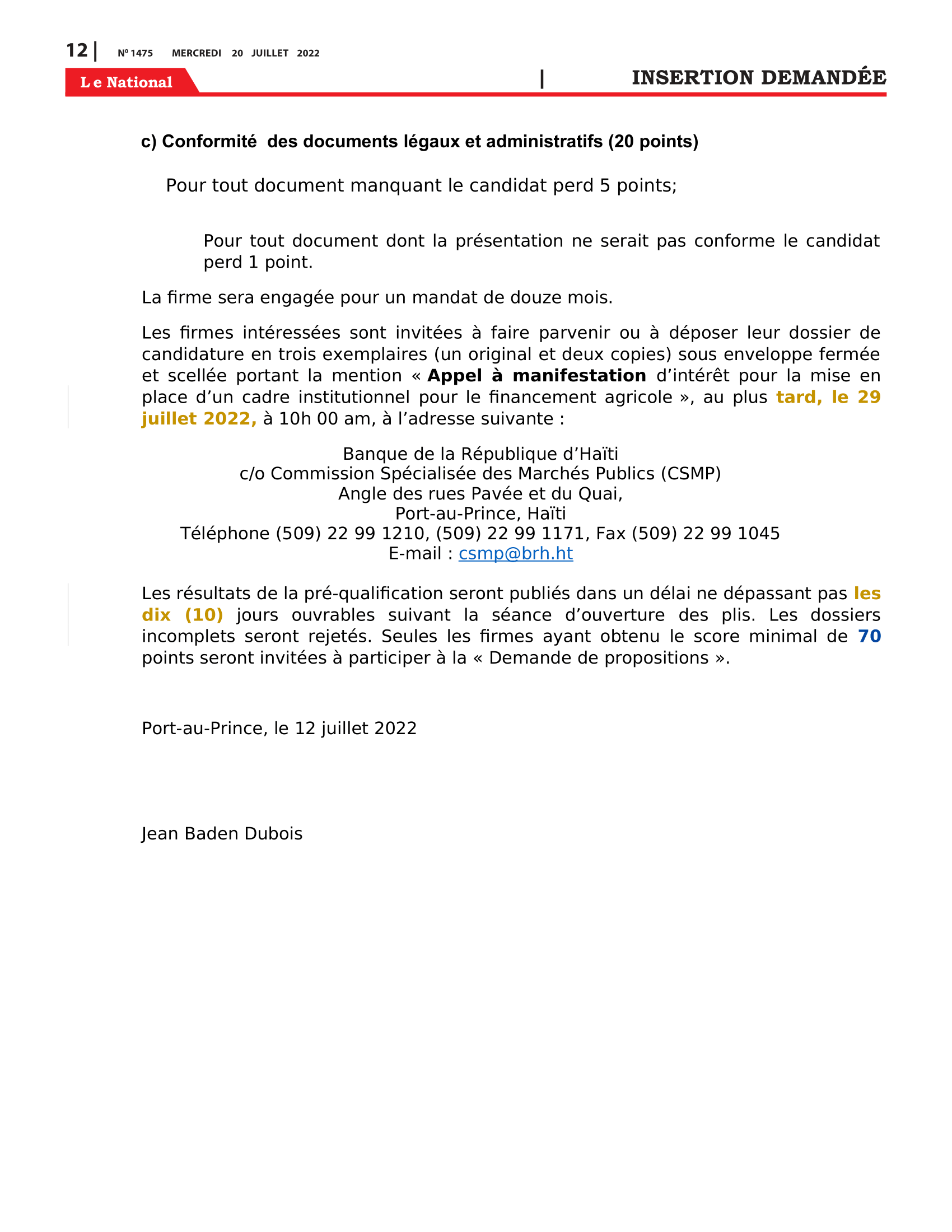Page 12 de l'édition 1475