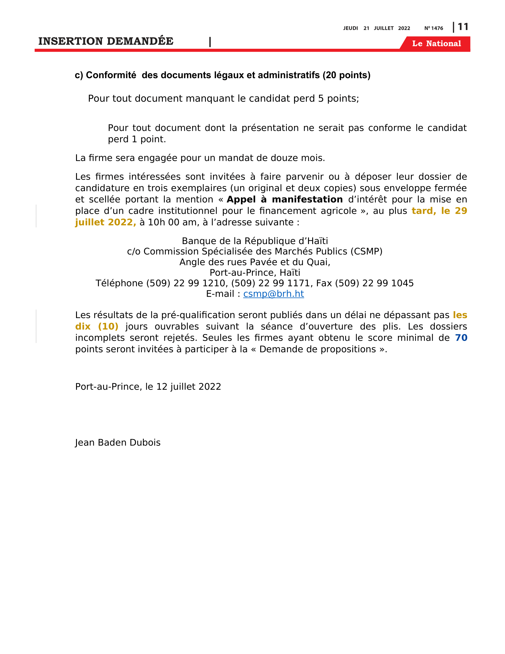 Page 11 de l'édition 1476