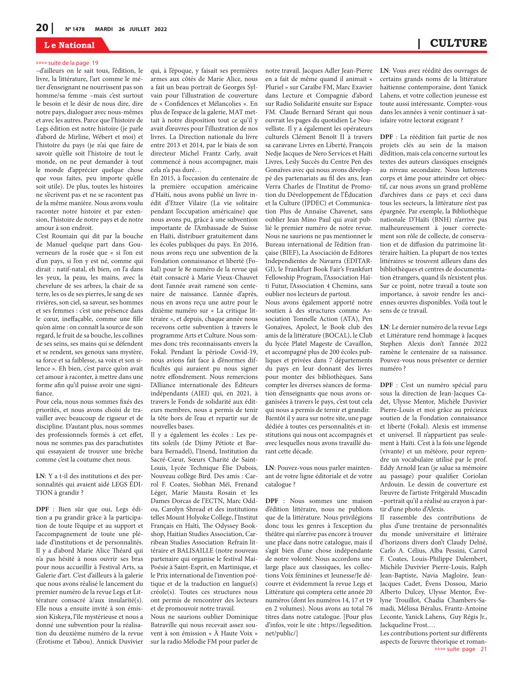 Page 20 de l'édition 1478