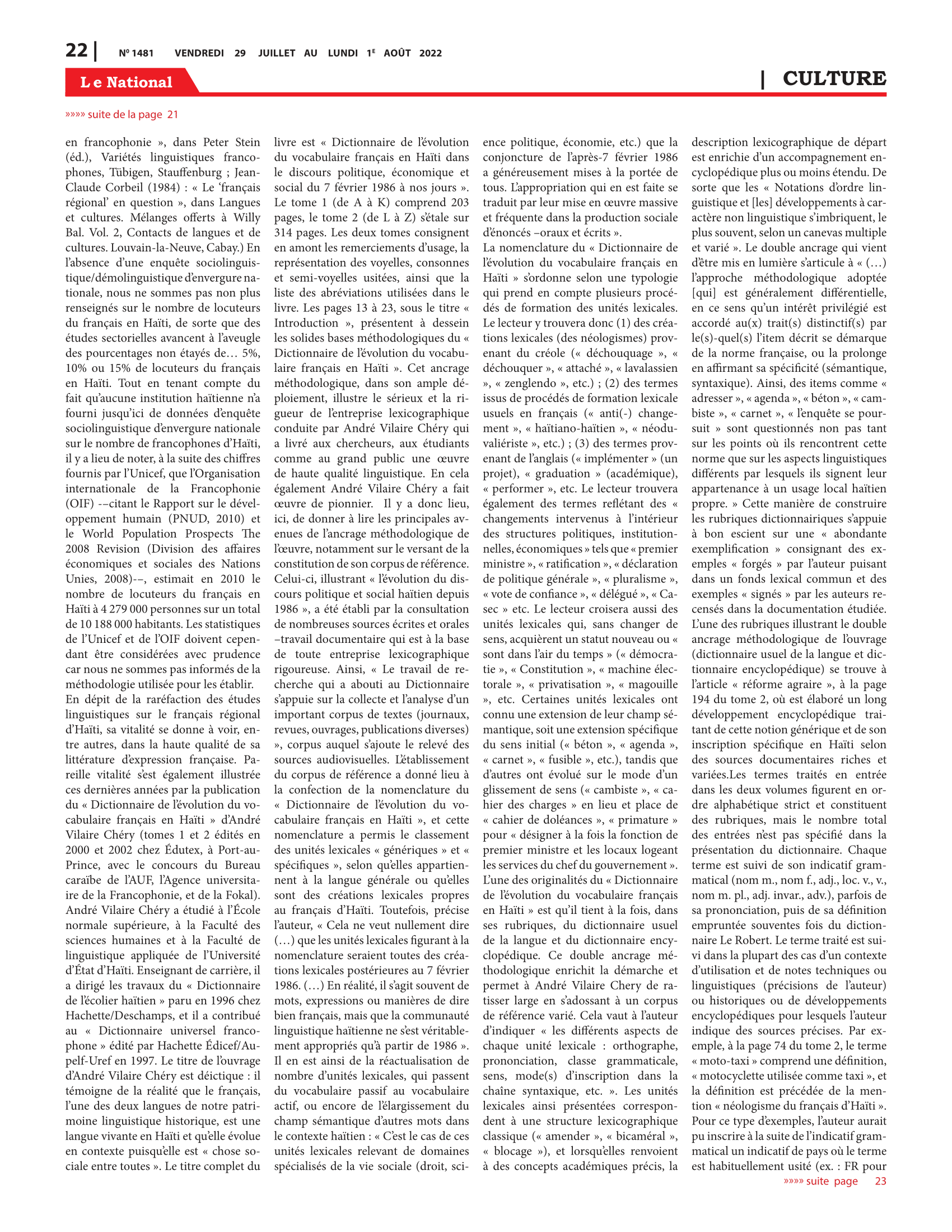 Page 22 de l'édition 1481