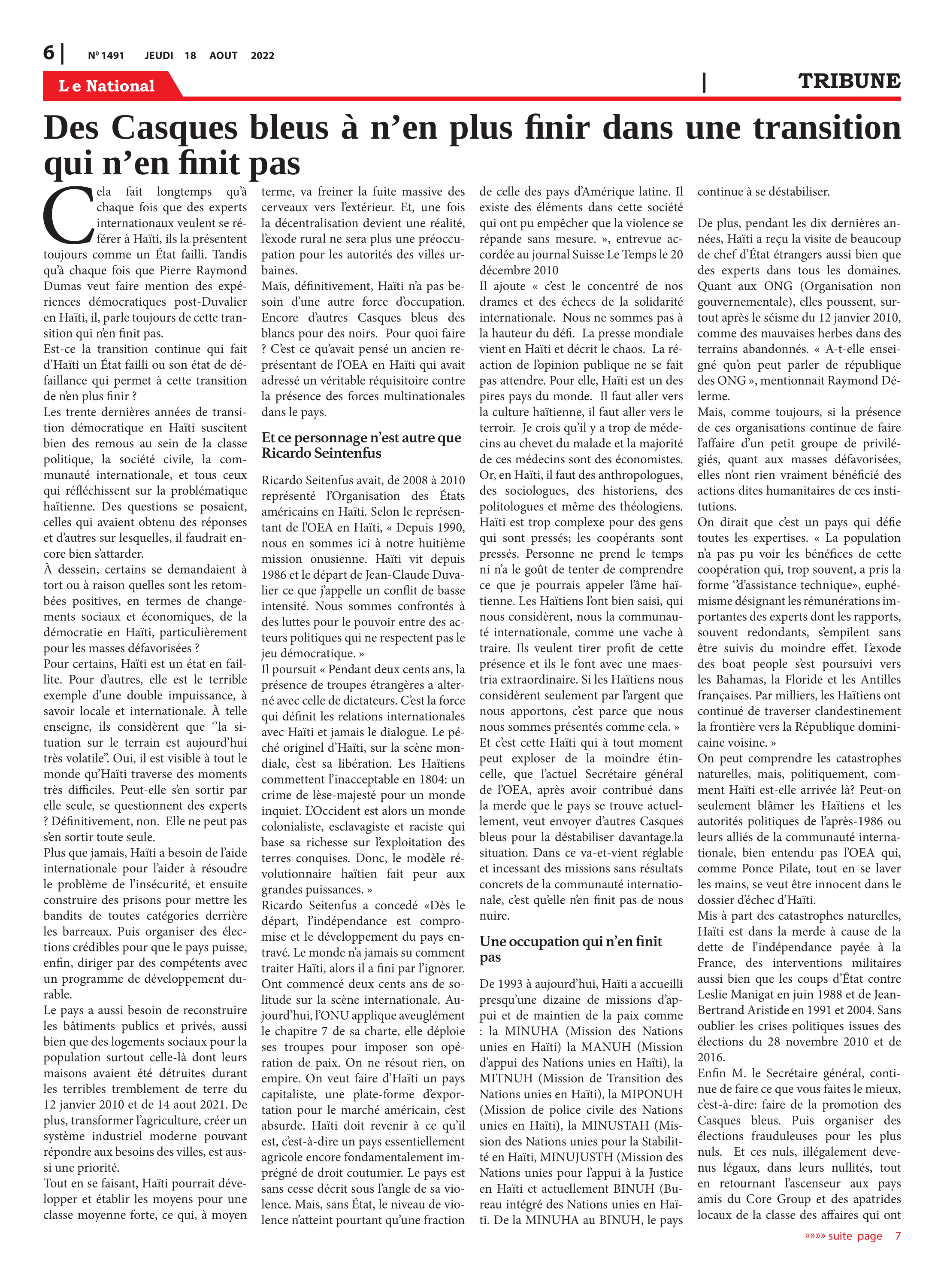 Page 6 de l'édition 1491