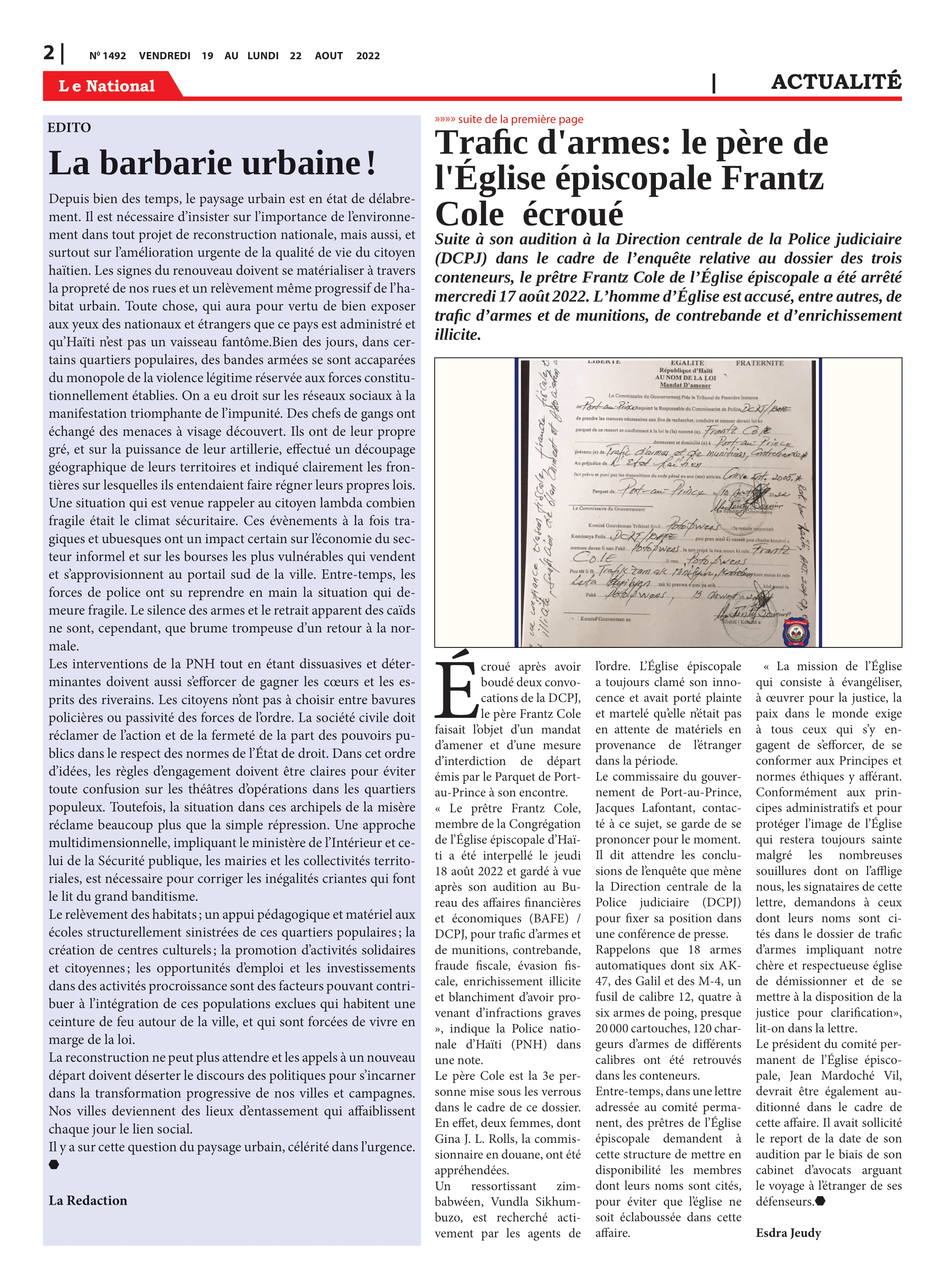 Page 2 de l'édition 1492