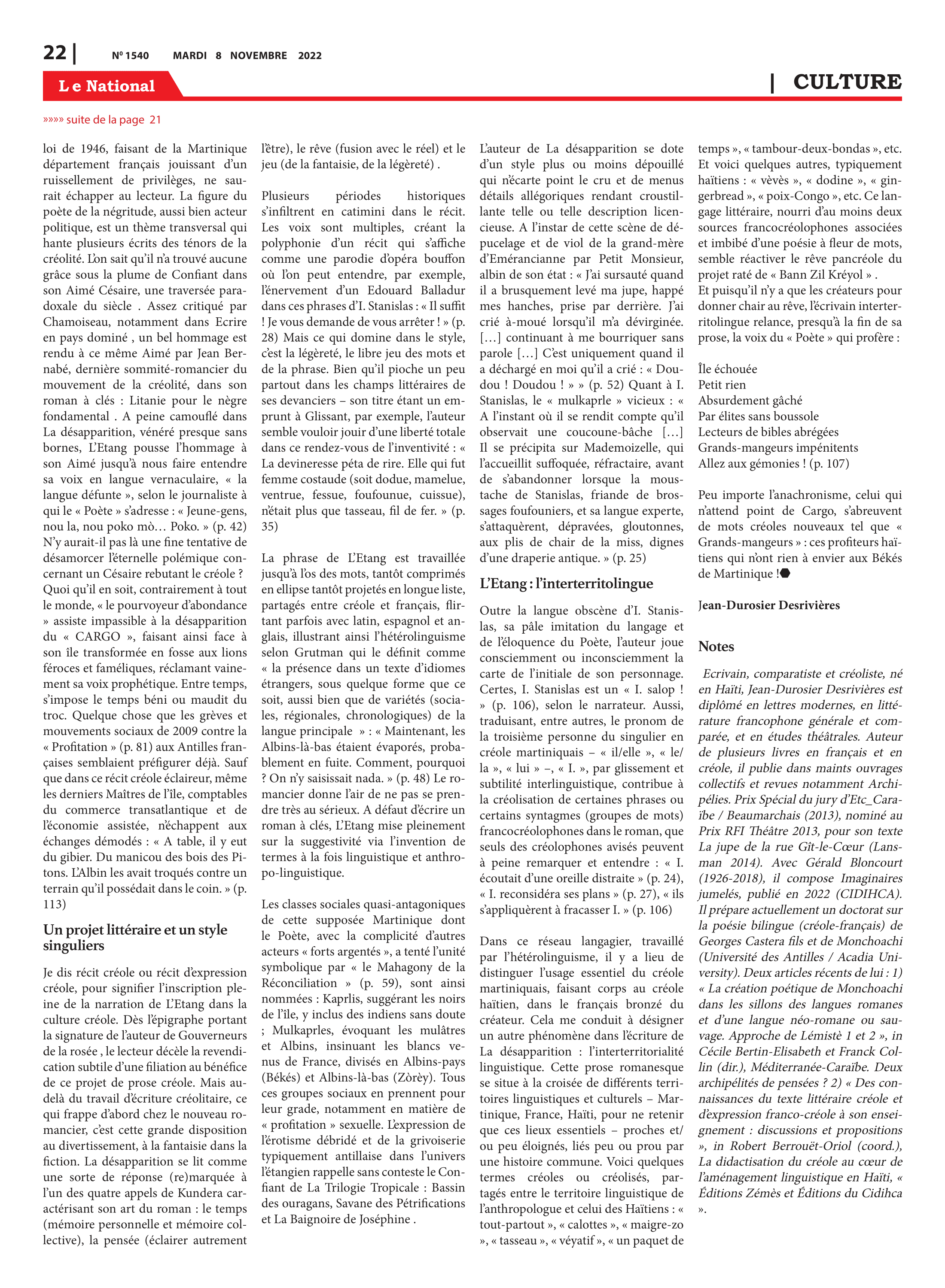 Page 22 de l'édition 1540