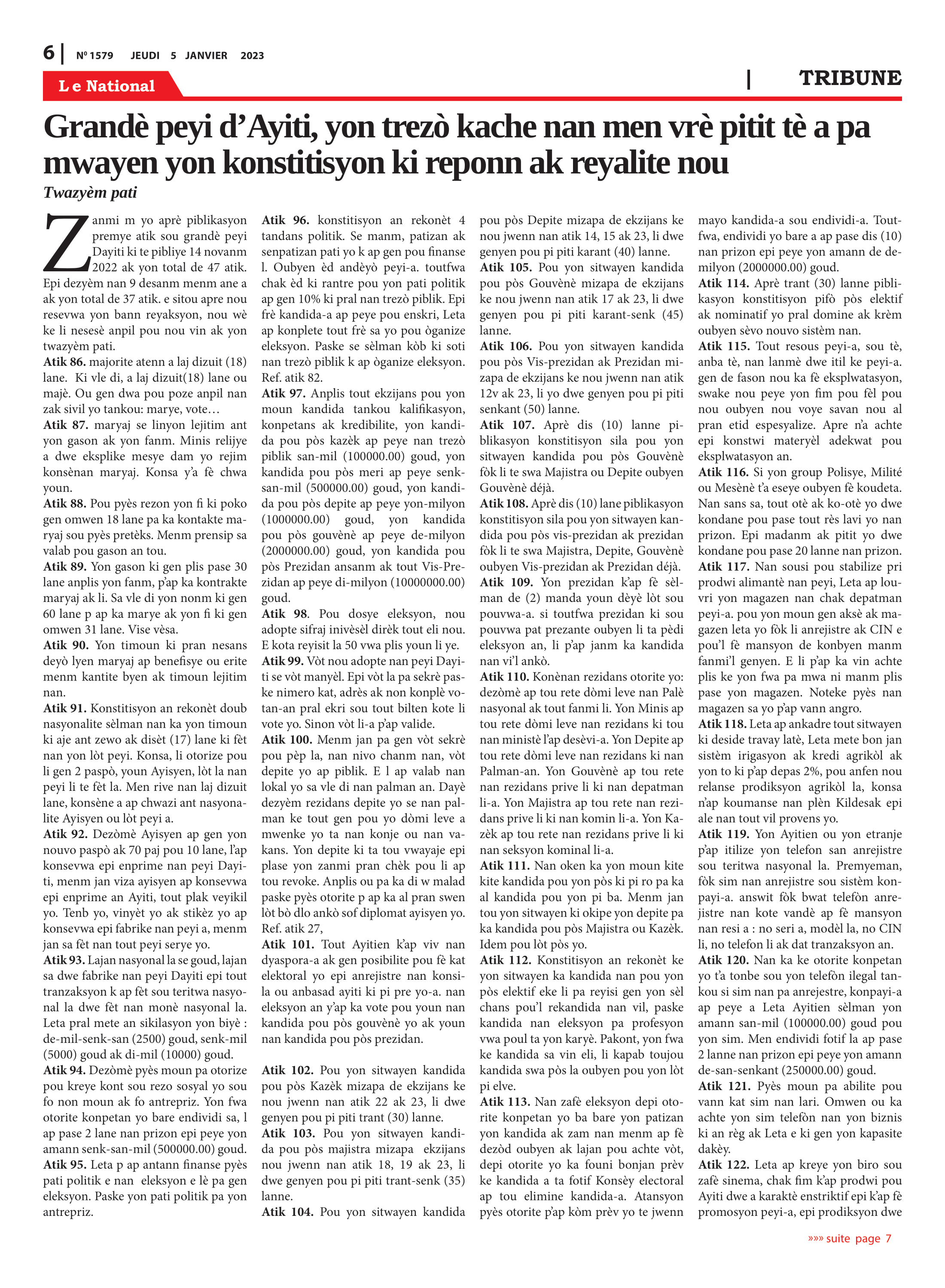Page 6 de l'édition 1579