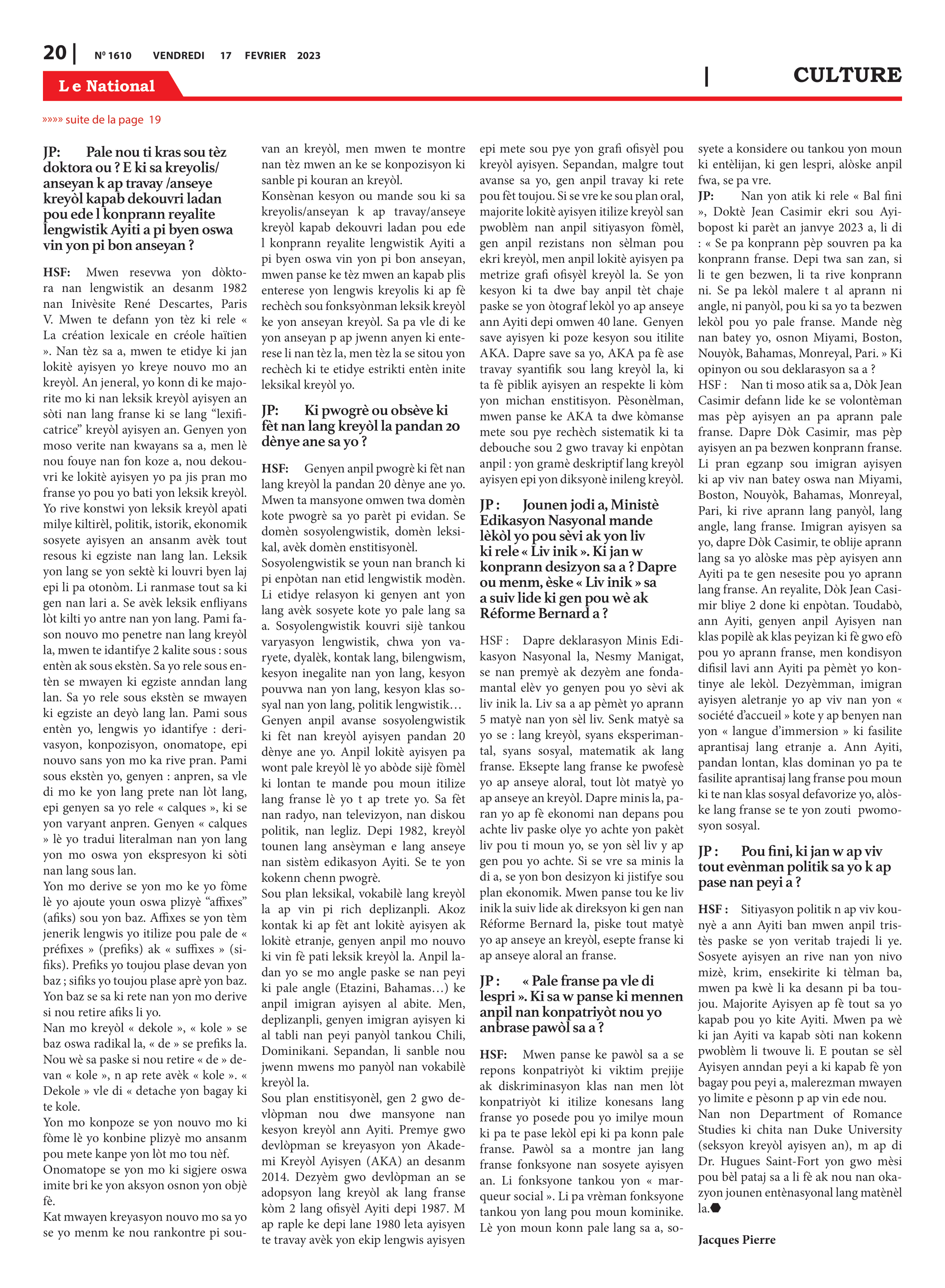 Page 20 de l'édition 1610