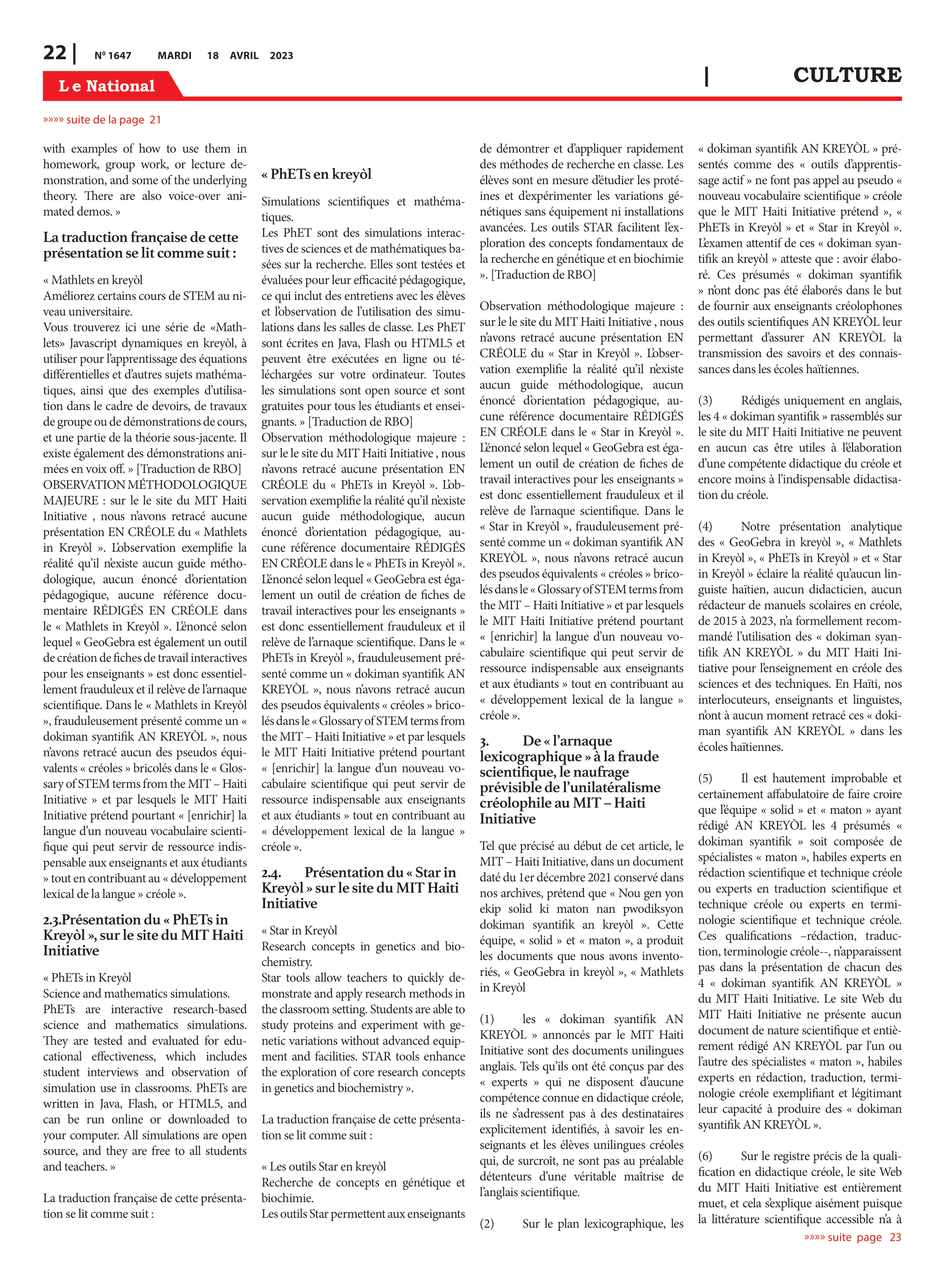 Page 22 de l'édition 1647