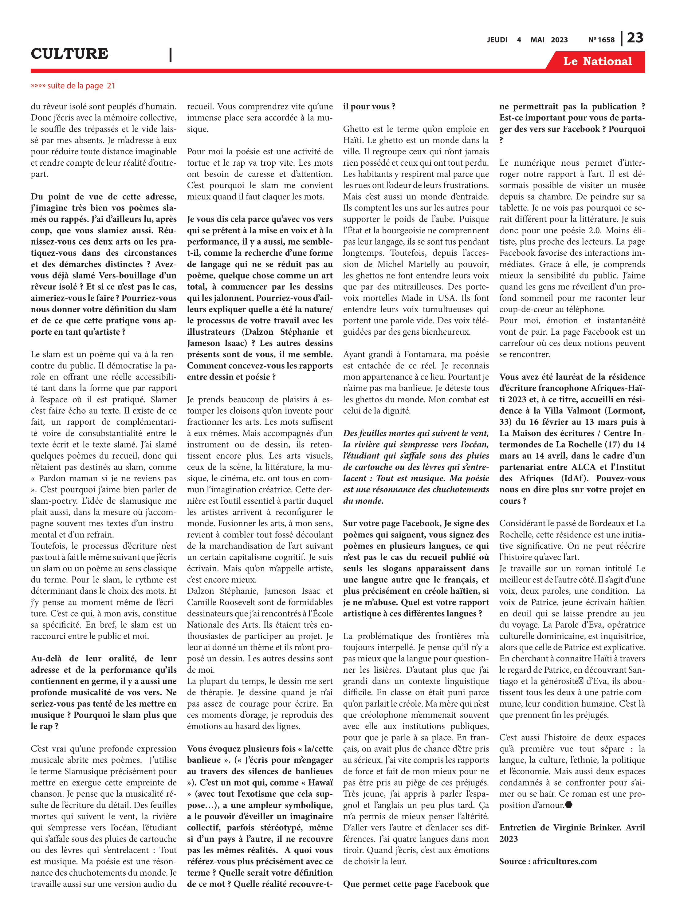 Page 23 de l'édition 1658