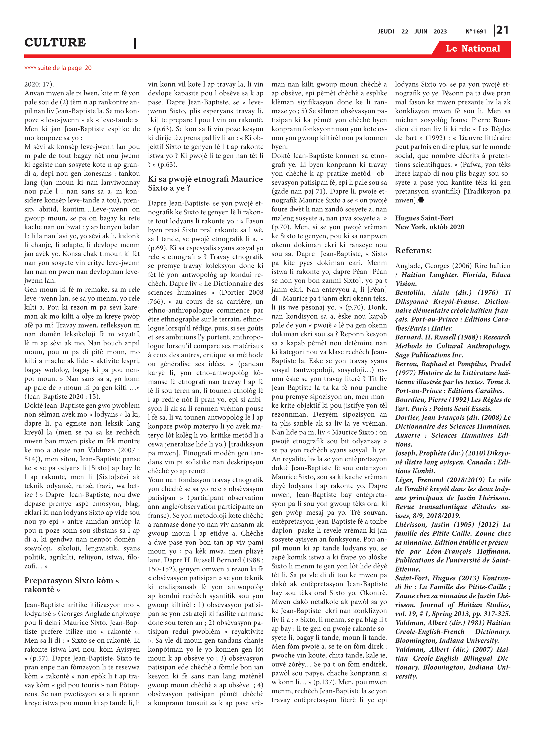 Page 21 de l'édition 1691