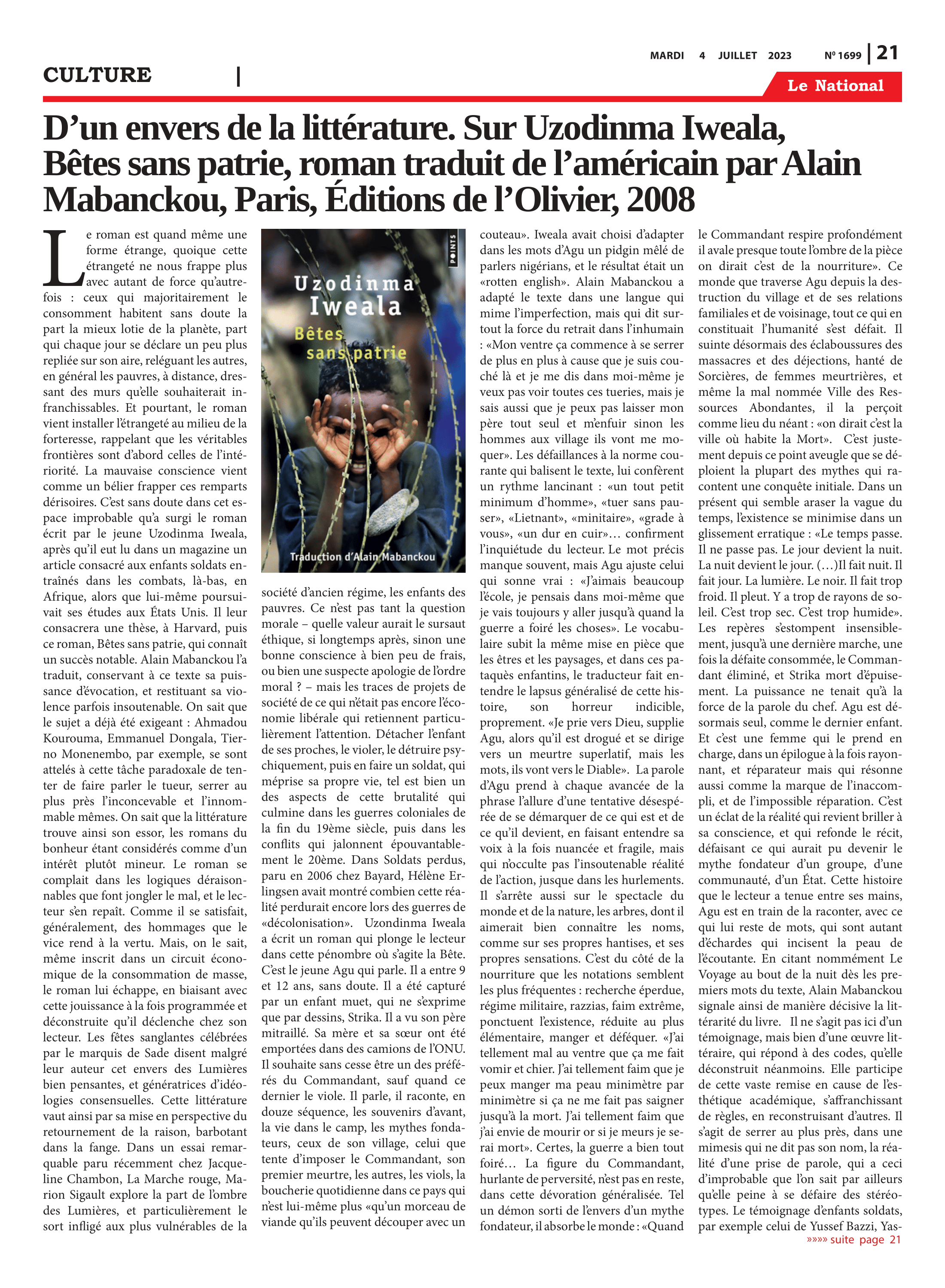 Page 21 de l'édition 1699