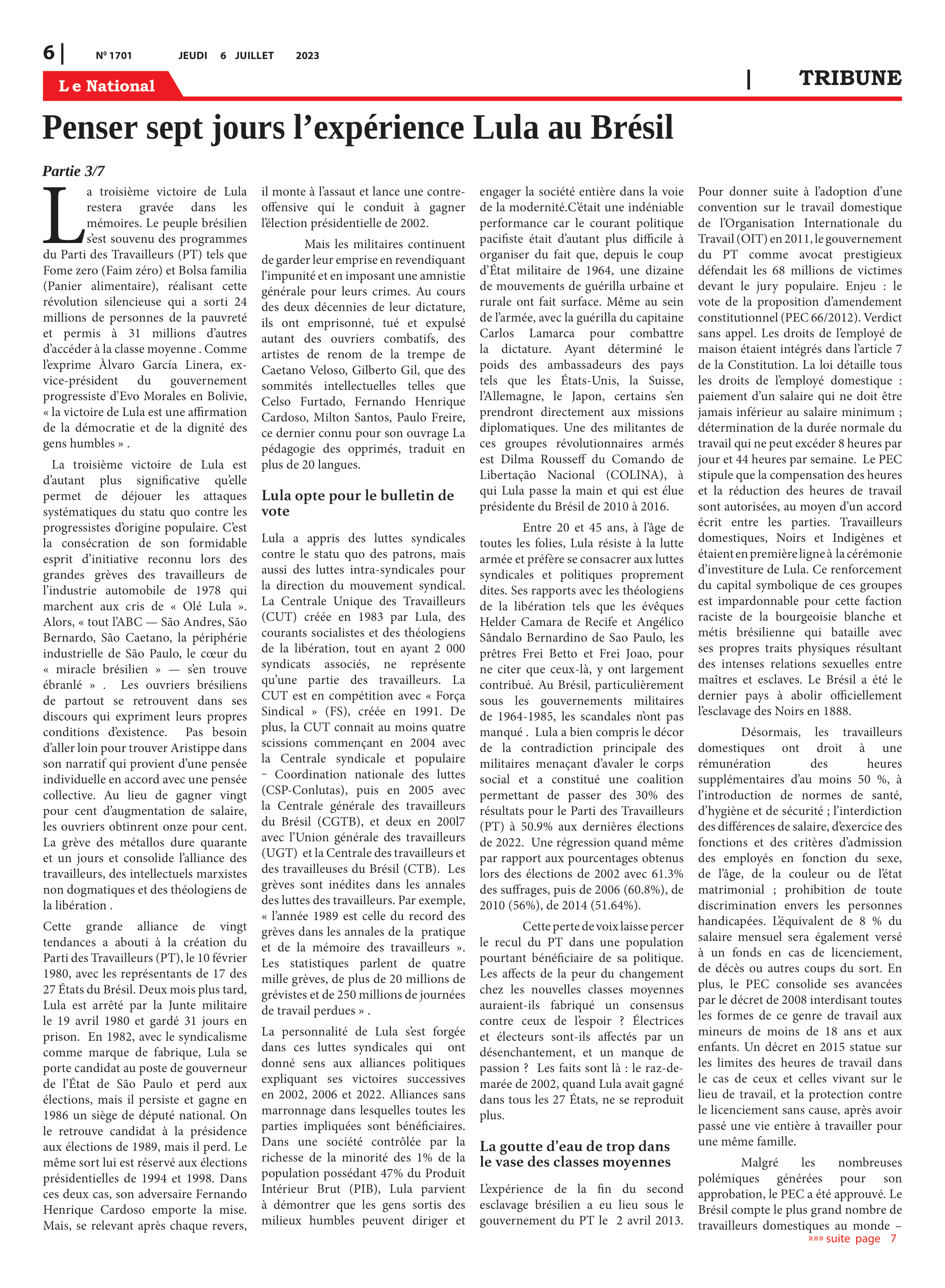 Page 6 de l'édition 1701