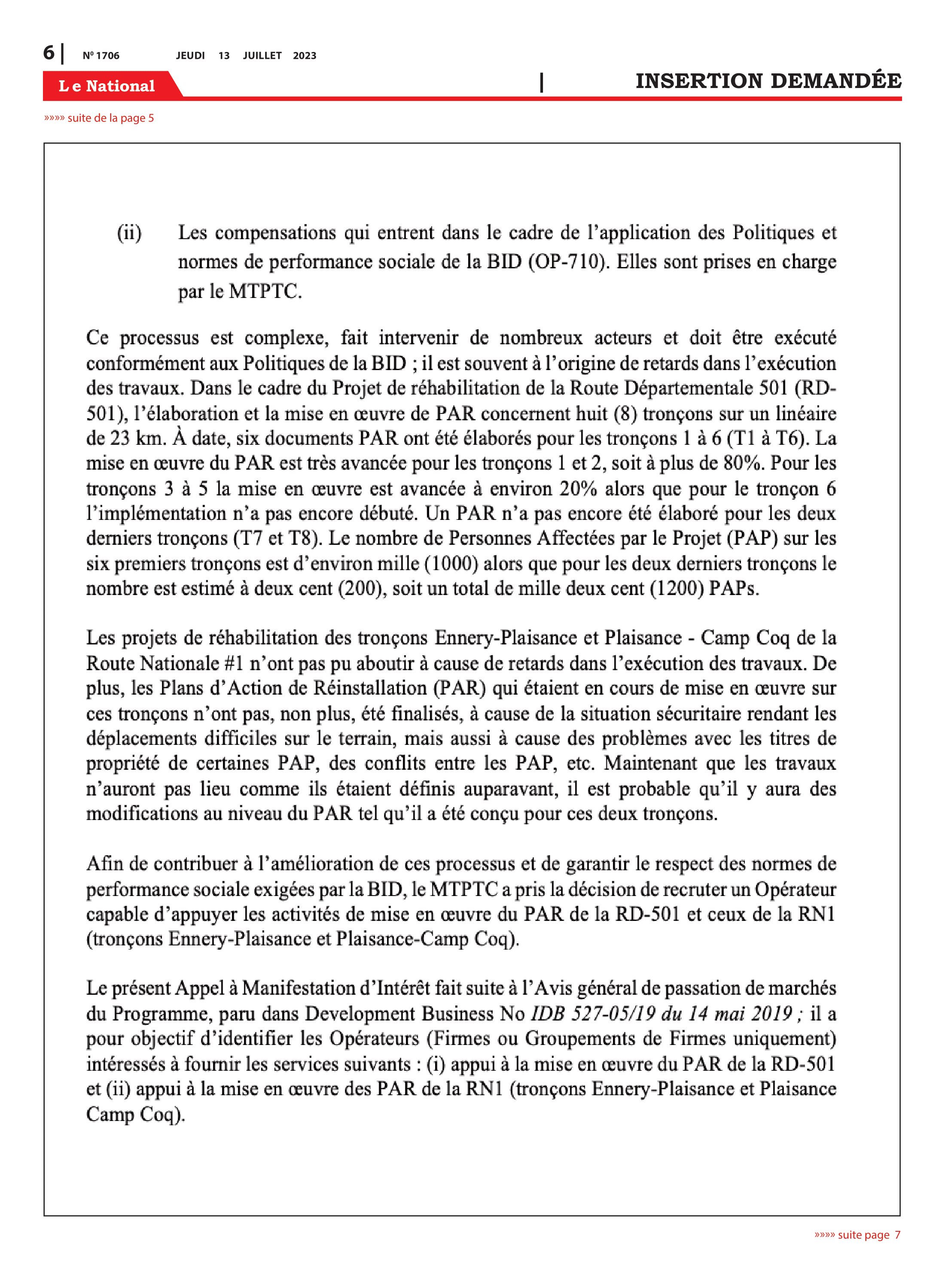 Page 6 de l'édition 1706