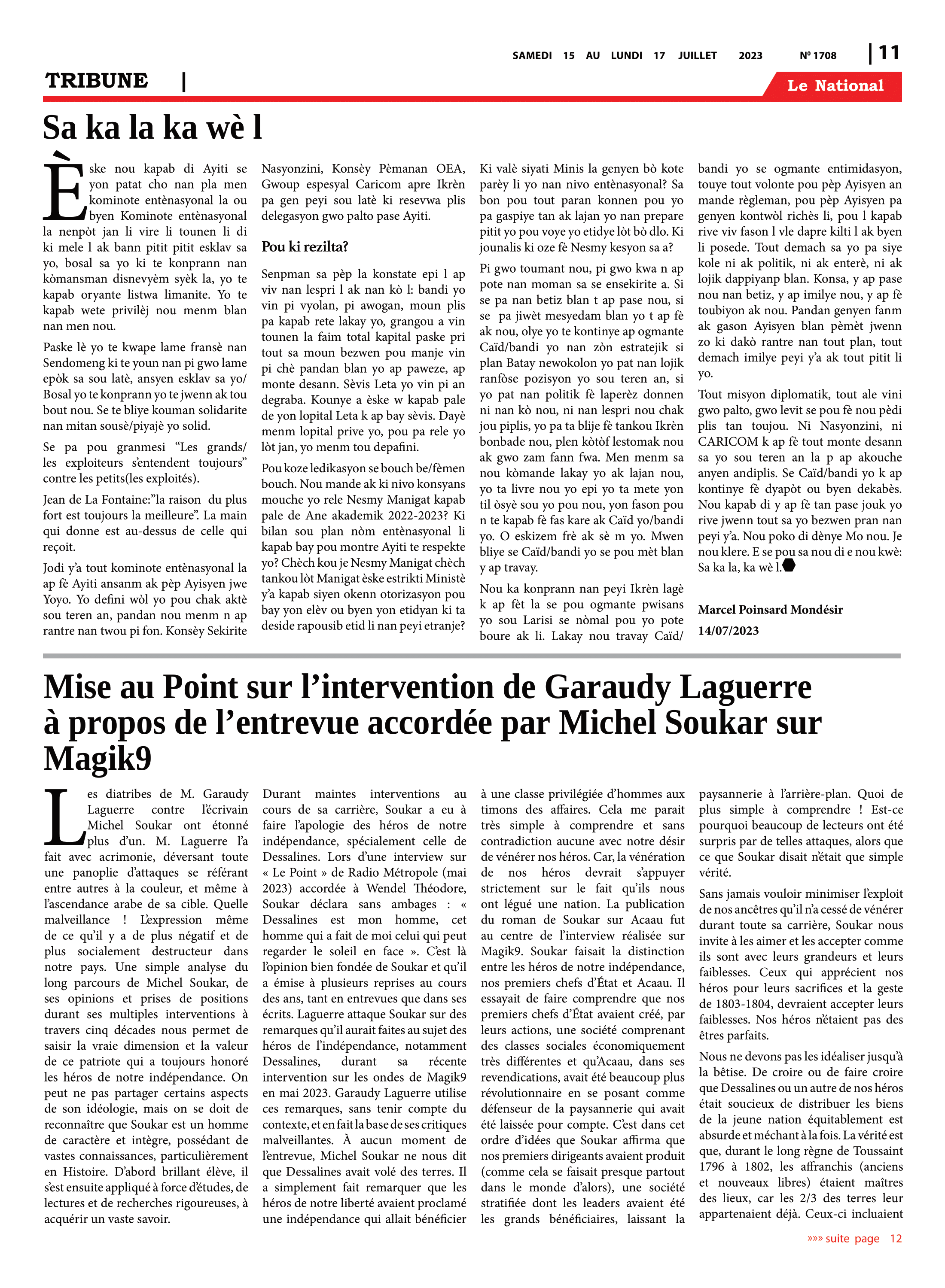 Page 11 de l'édition 1708