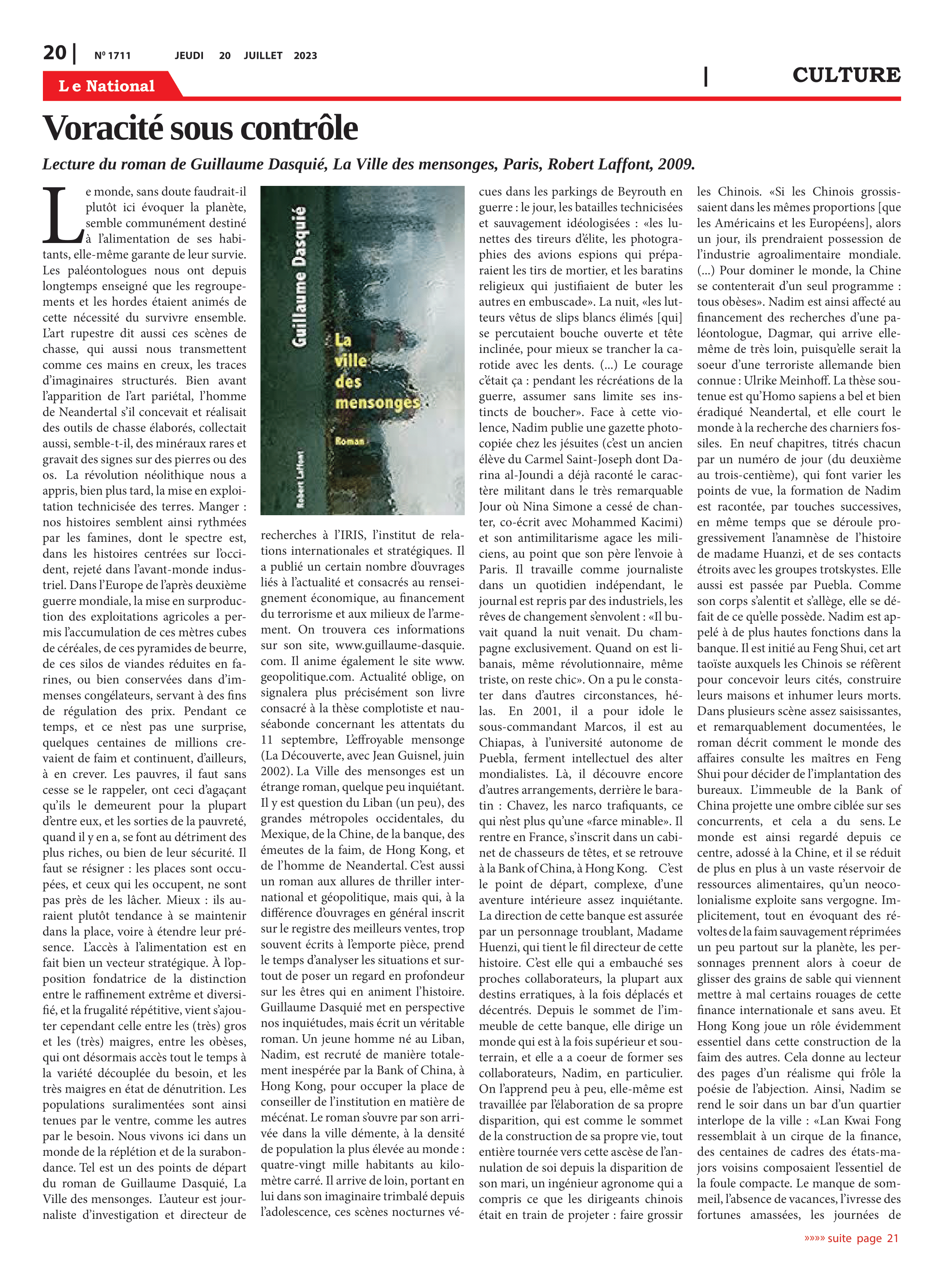 Page 20 de l'édition 1711