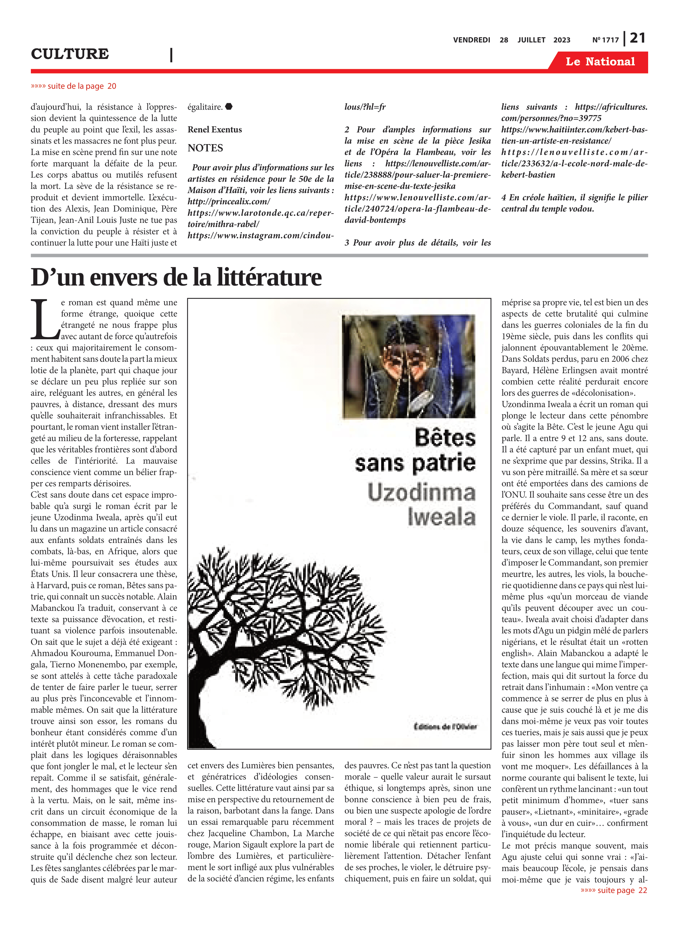 Page 21 de l'édition 1717