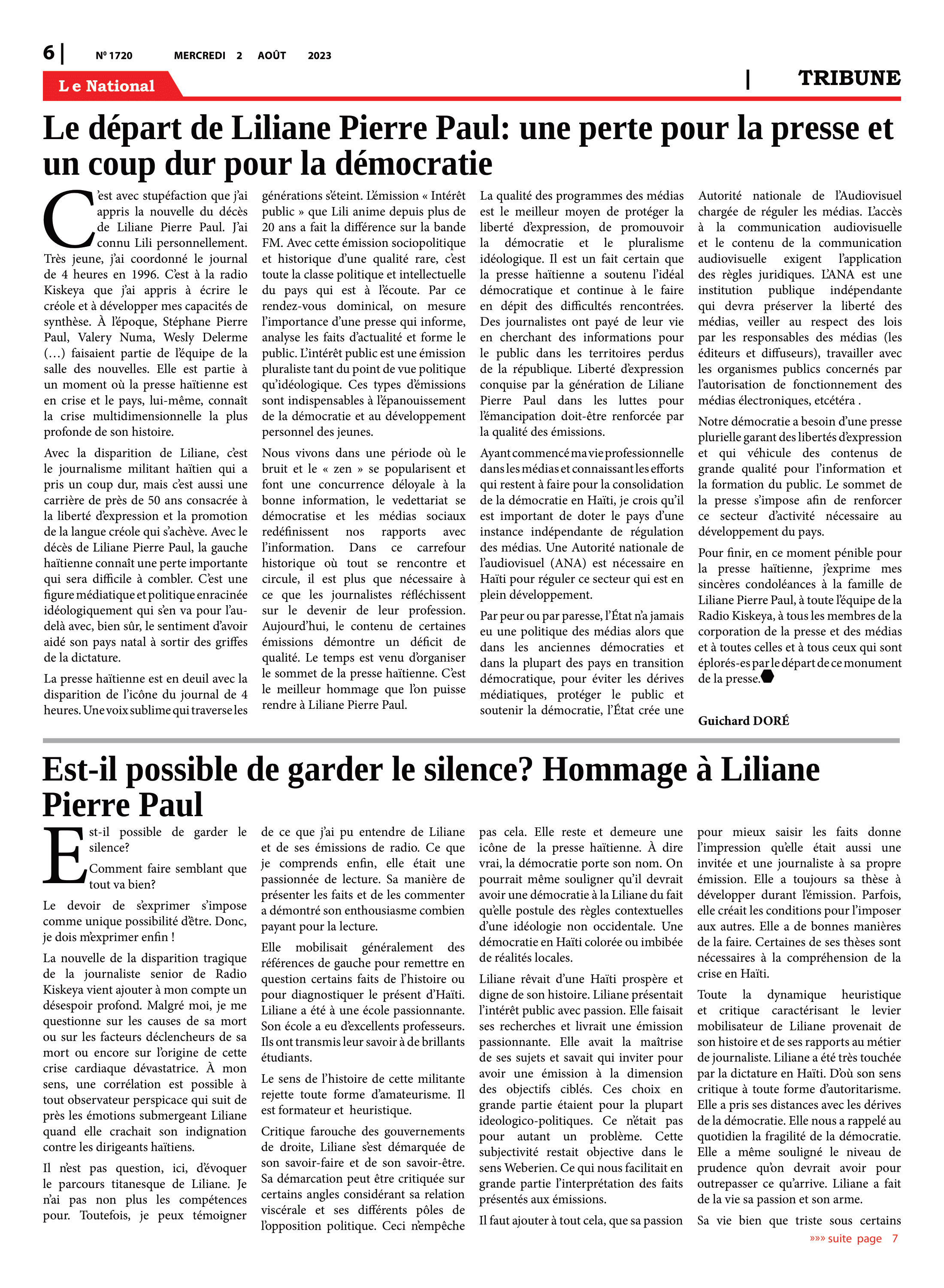 Page 6 de l'édition 1720