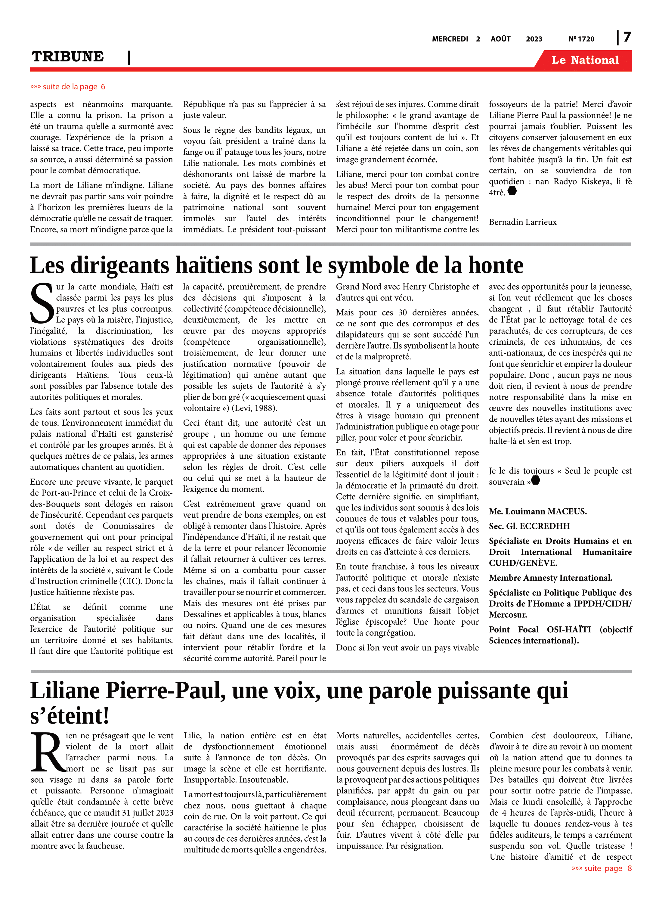 Page 7 de l'édition 1720