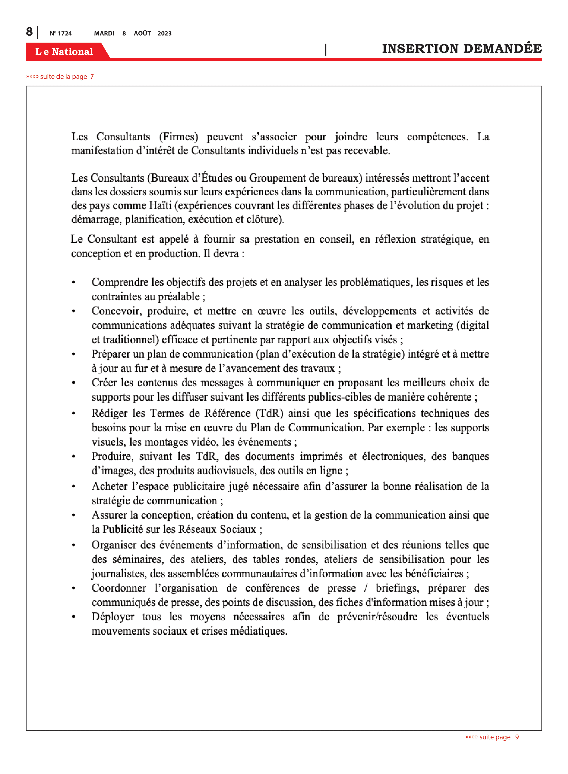 Page 8 de l'édition 1724