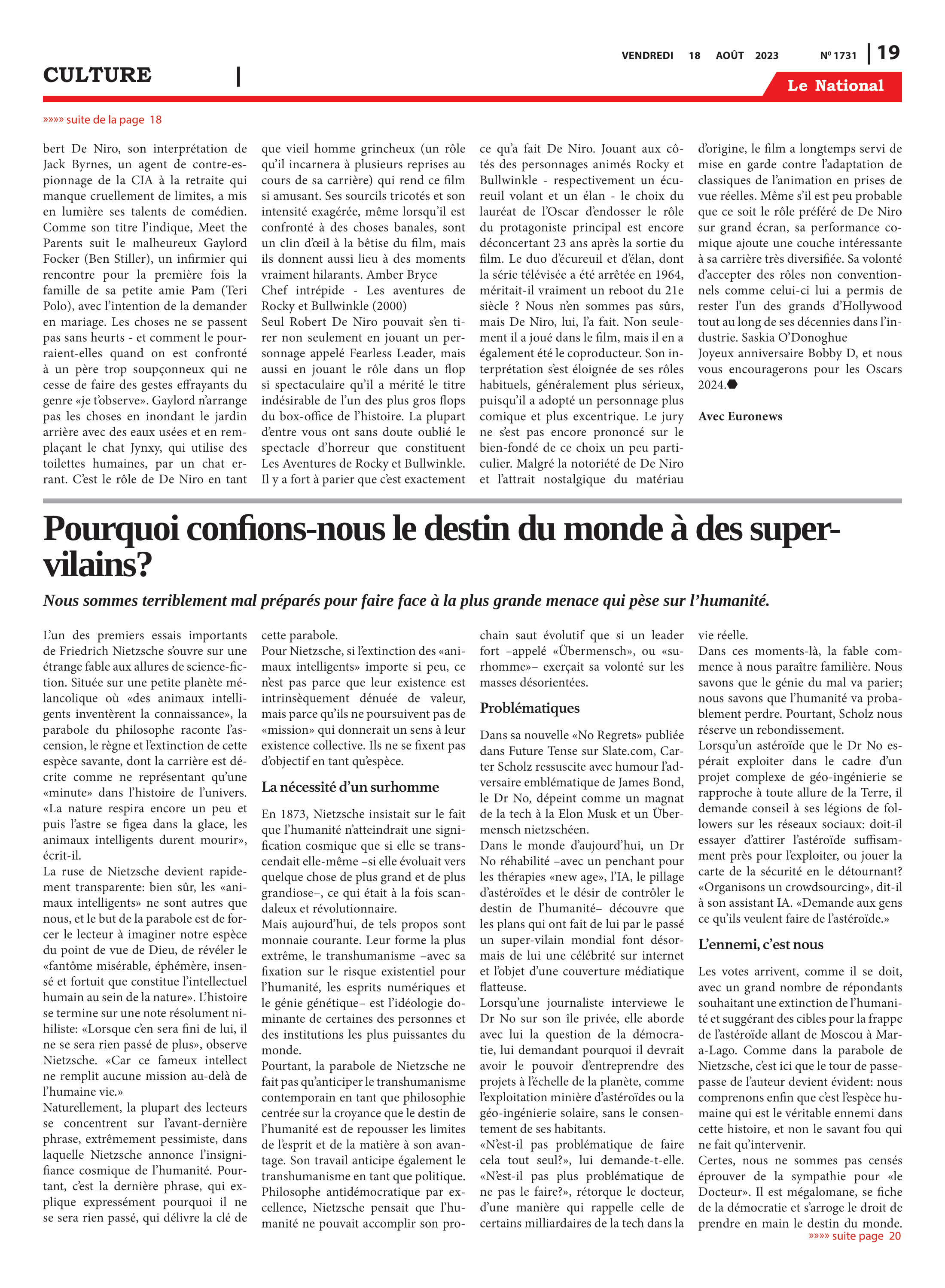 Page 19 de l'édition 1731