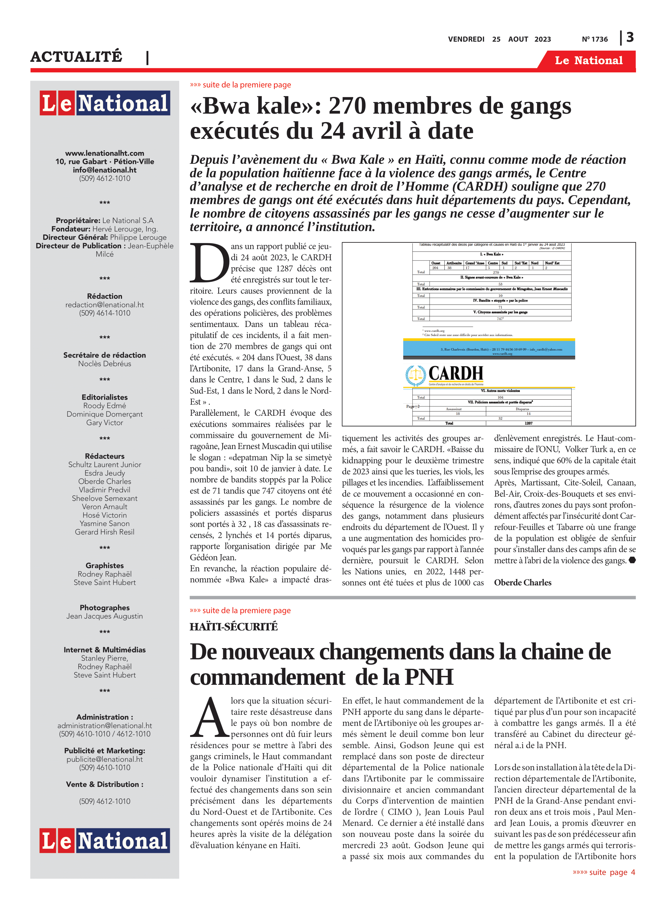 Page 3 de l'édition 1736