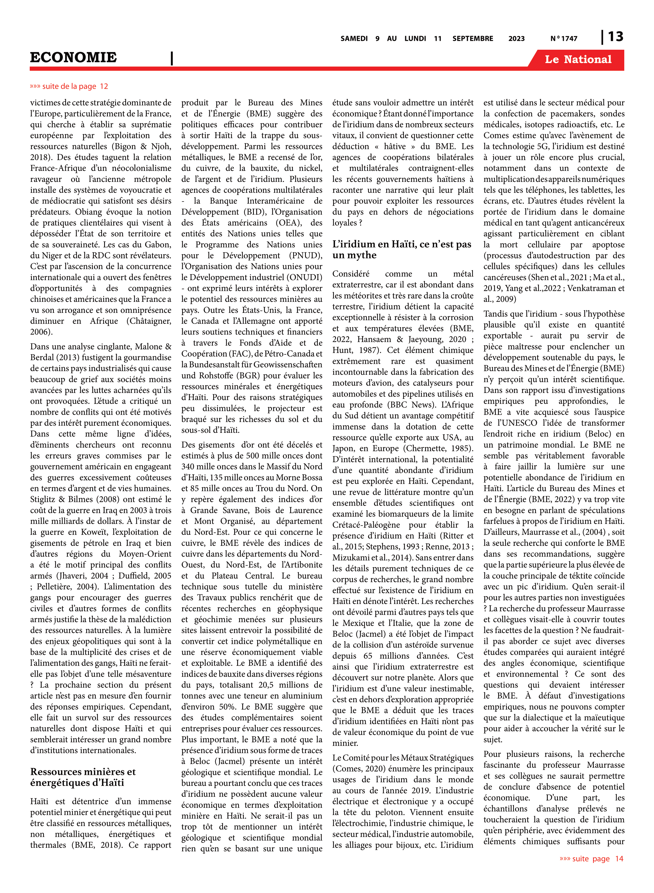 Page 13 de l'édition 1747