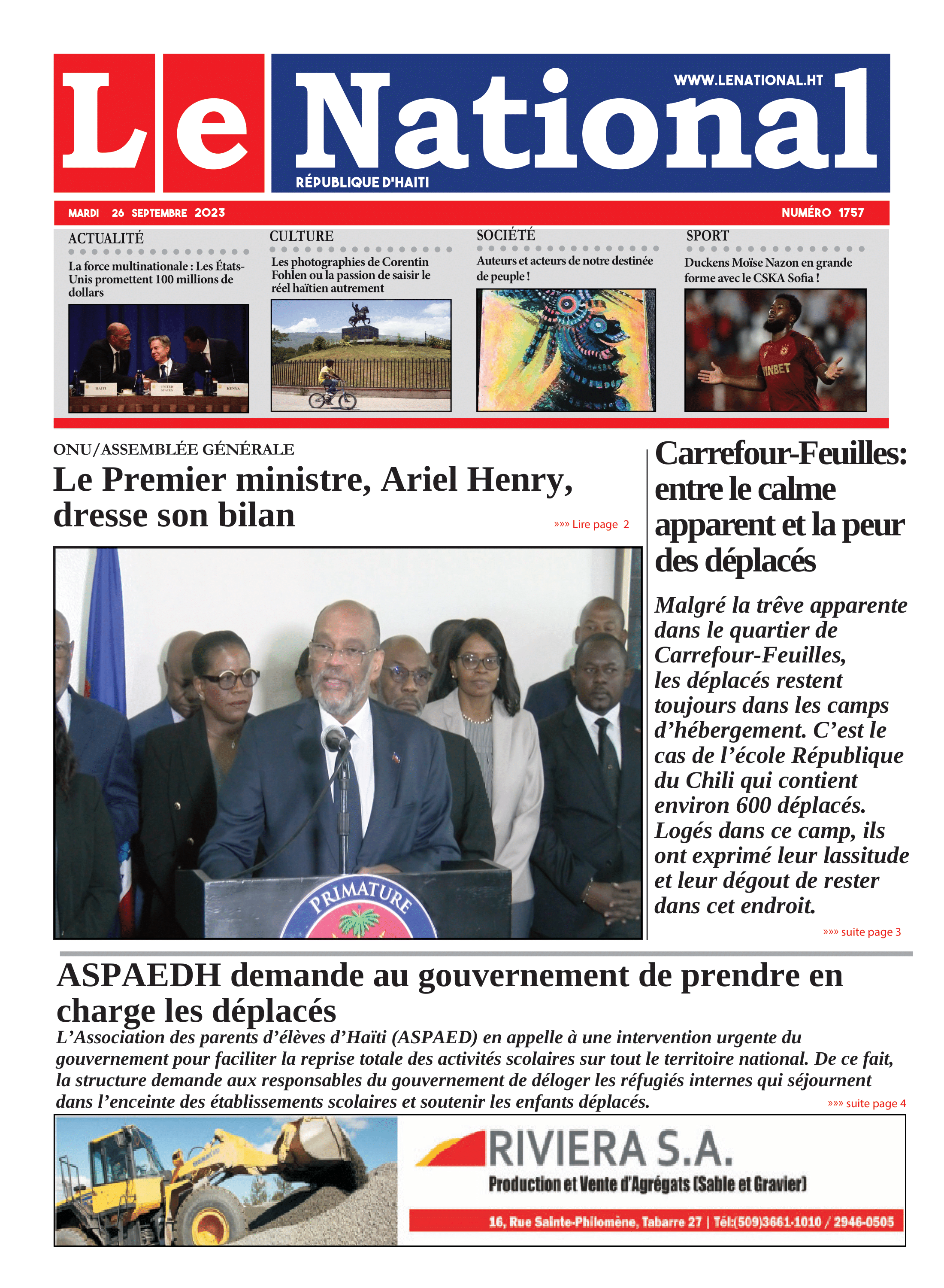 Page 1 de l'édition 1757