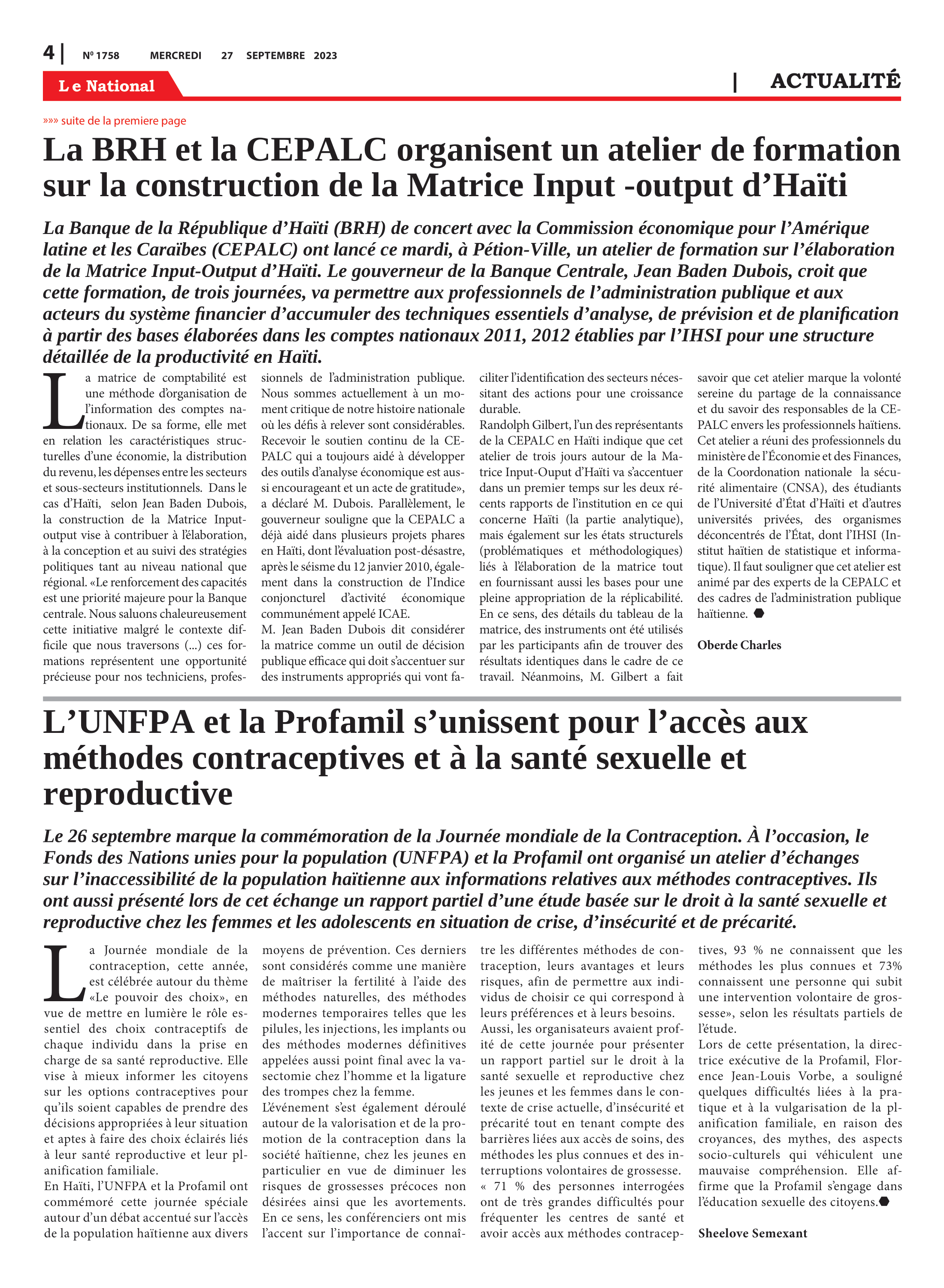 Page 4 de l'édition 1758