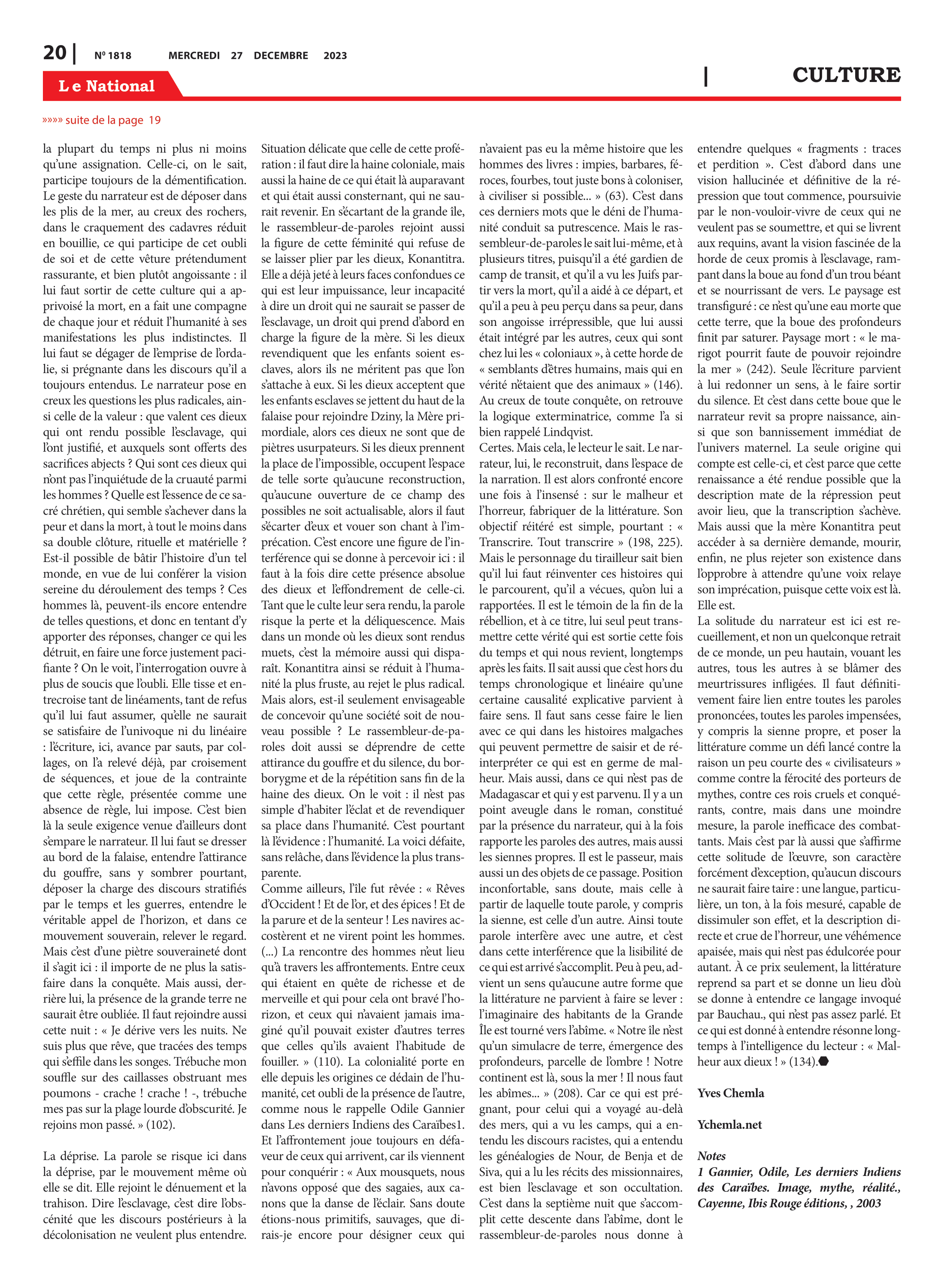 Page 20 de l'édition 1818