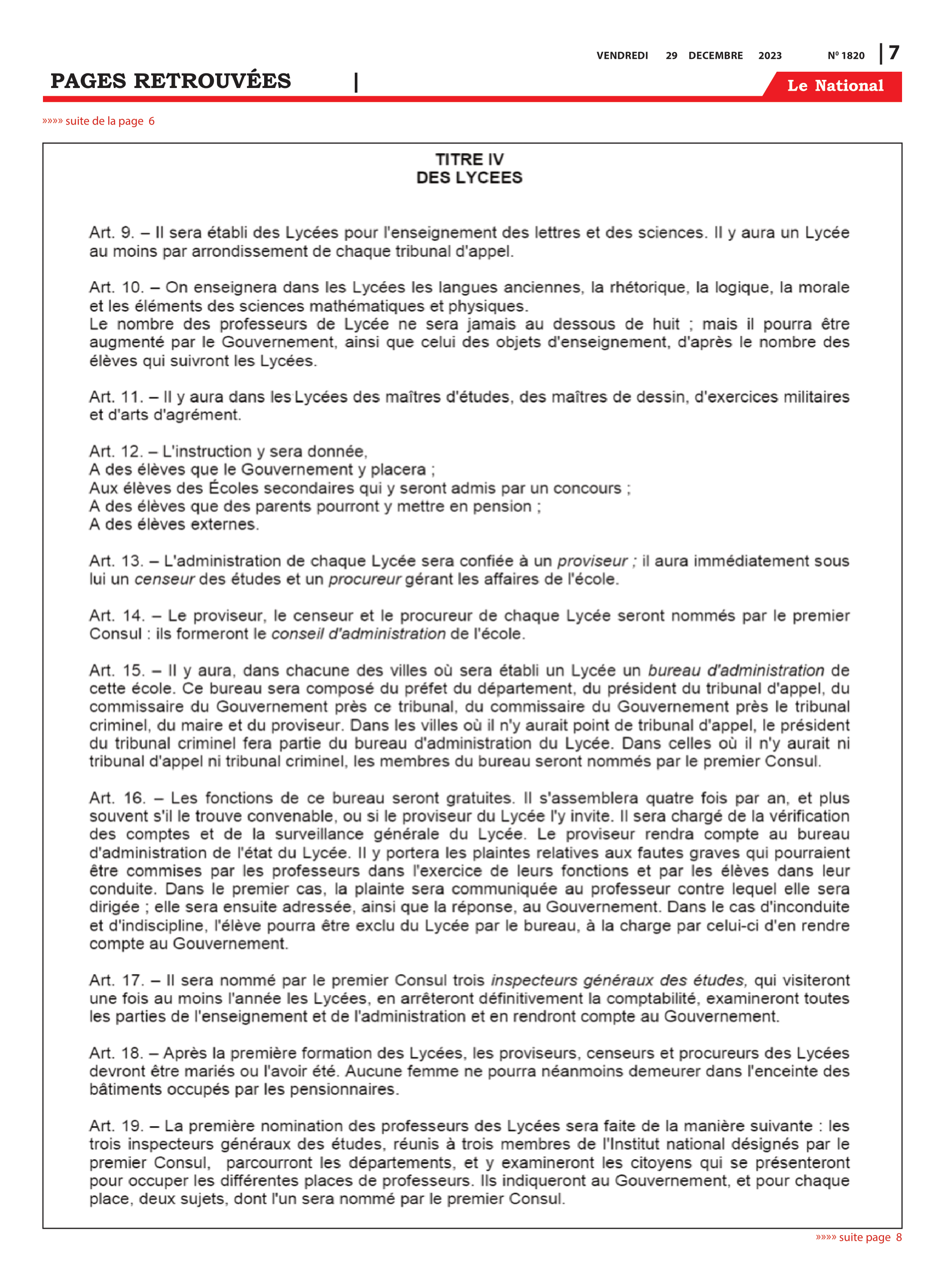Page 7 de l'édition 1820